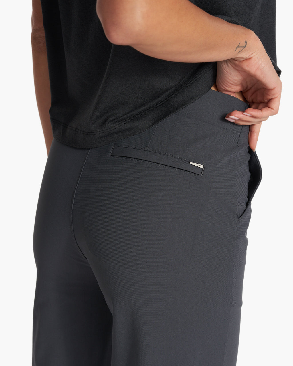 Womens Meta Wideleg Pant - Long | Charcoal