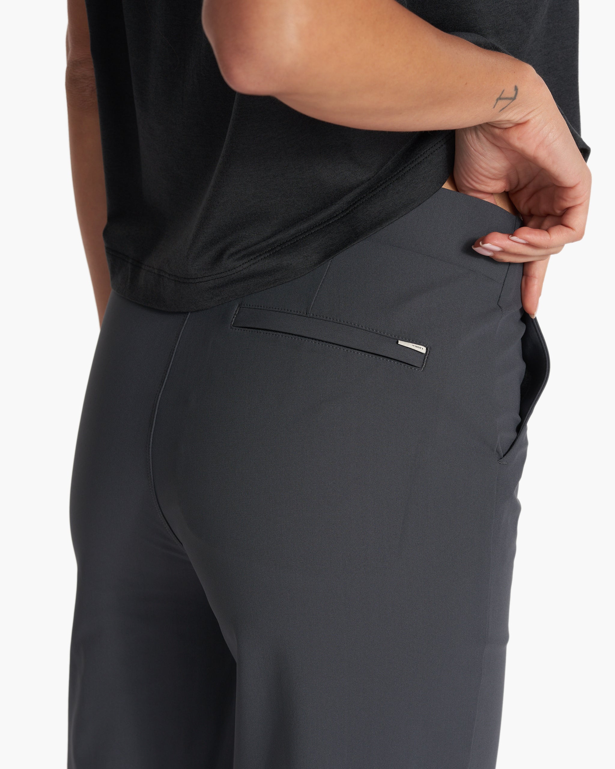 Womens Meta Wideleg Pant - Long | Charcoal