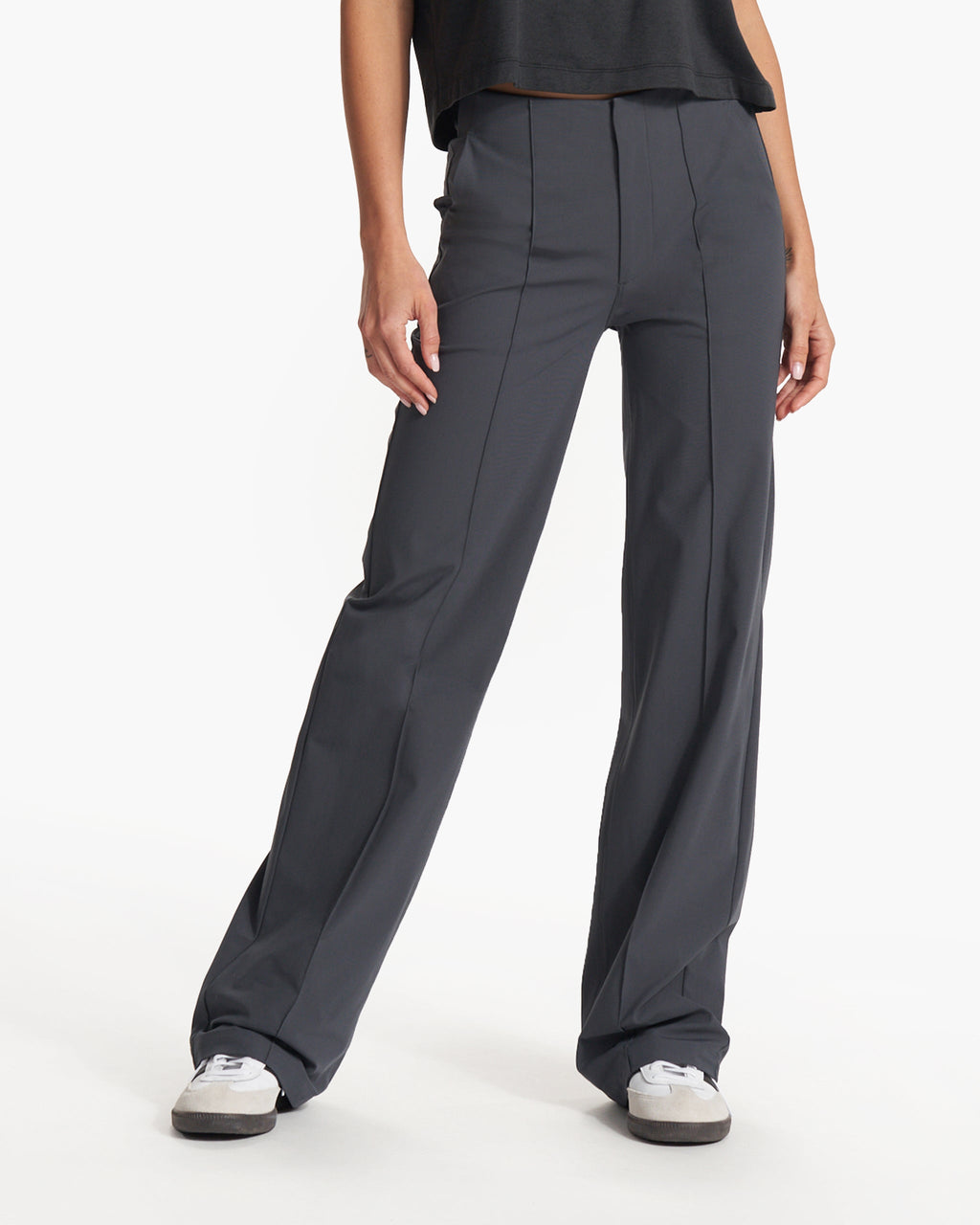 Womens Meta Wideleg Pant - Long | Charcoal