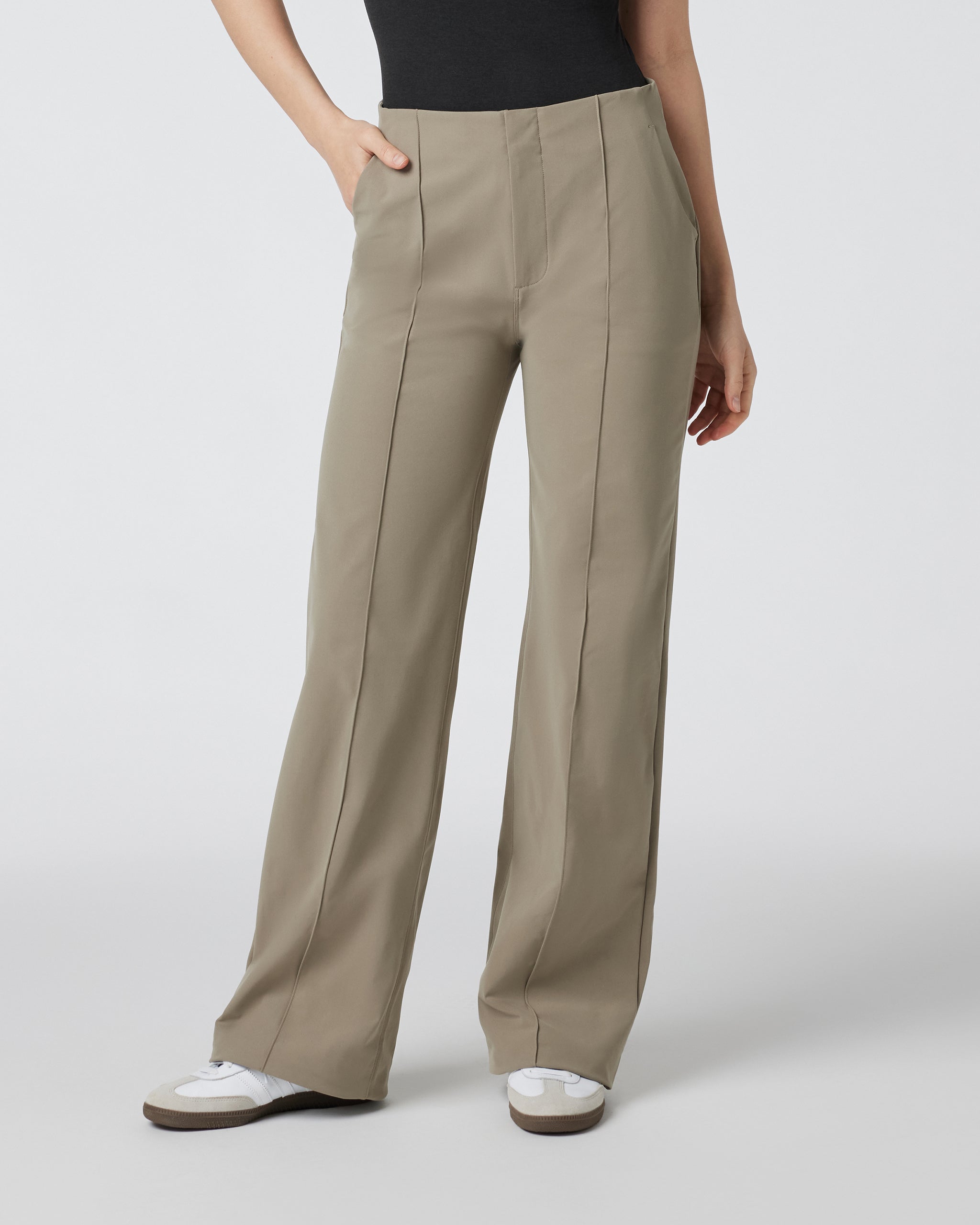 Womens Meta Wideleg Pant - Long | Taupe