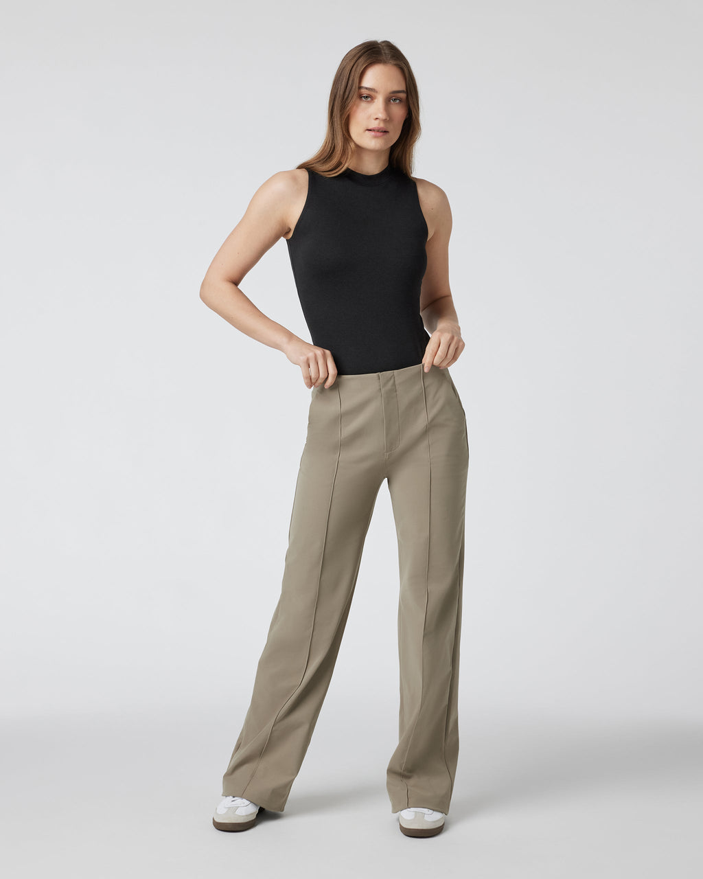 Womens Meta Wideleg Pant - Long | Taupe