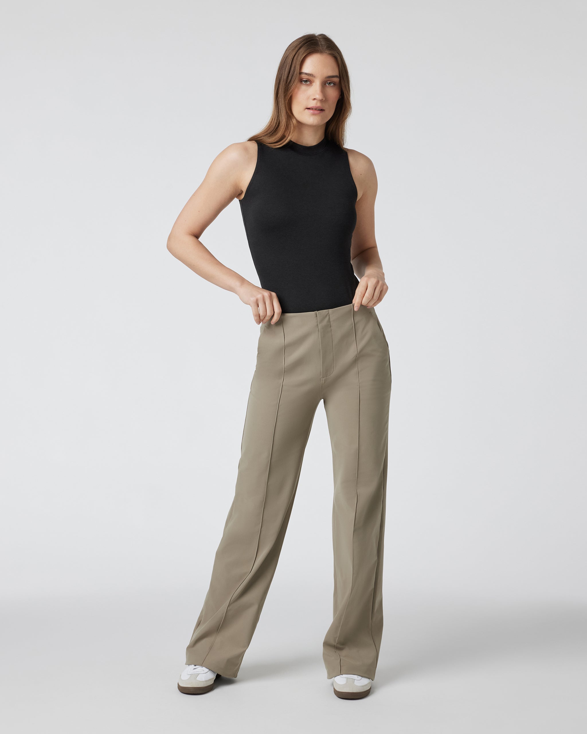 Womens Meta Wideleg Pant - Long | Taupe