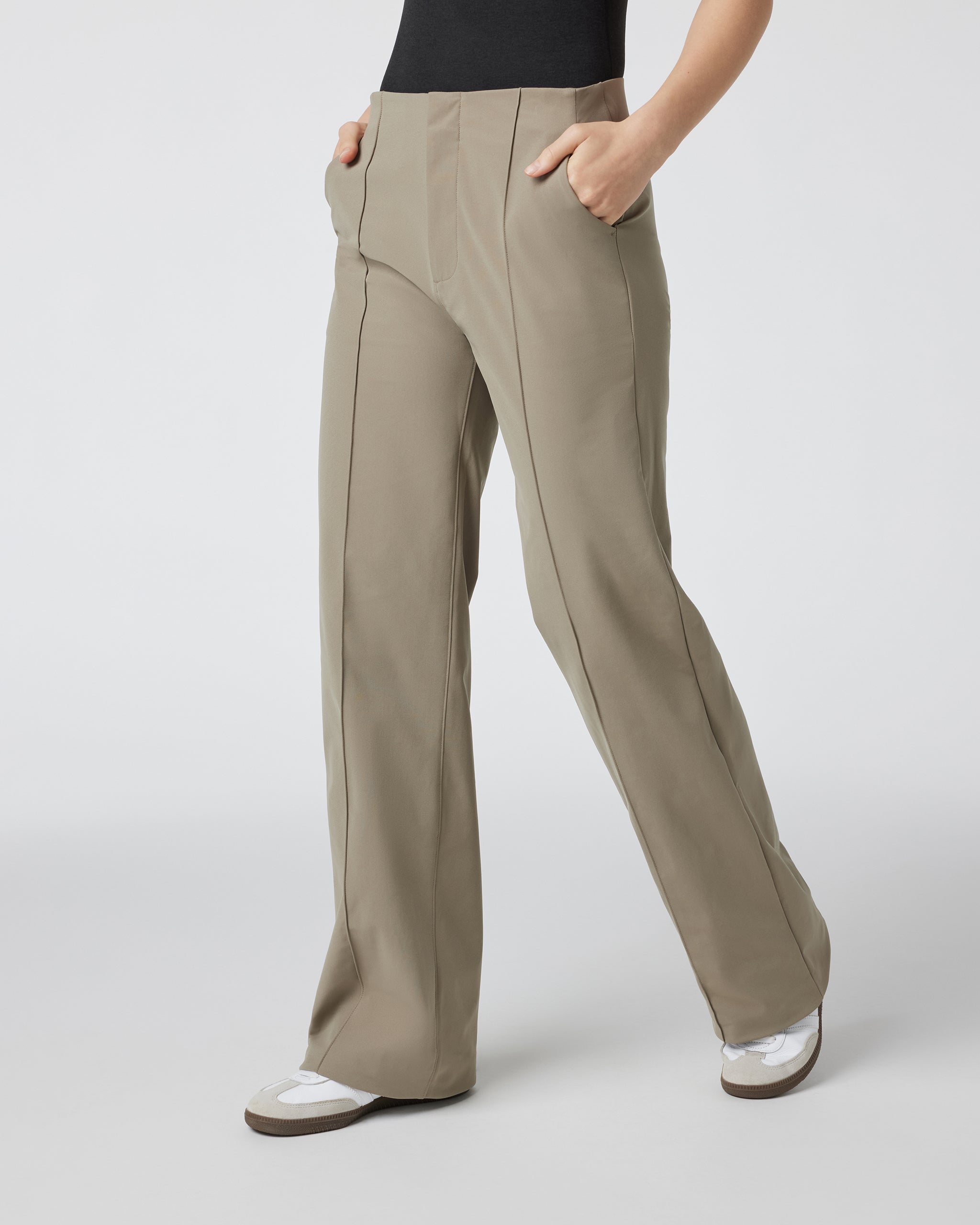 Womens Meta Wideleg Pant - Long | Taupe