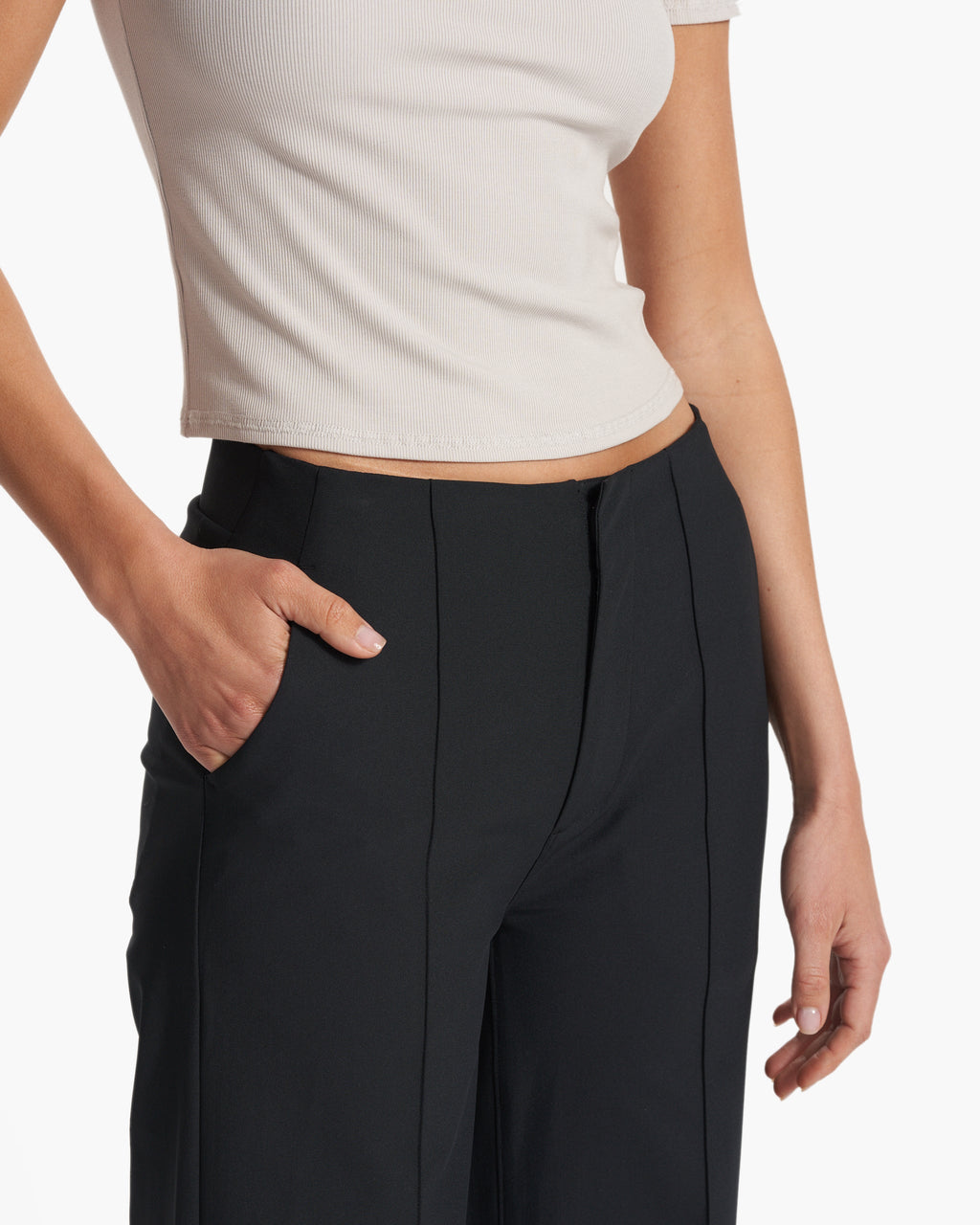 Womens Meta Wideleg Pant | Black