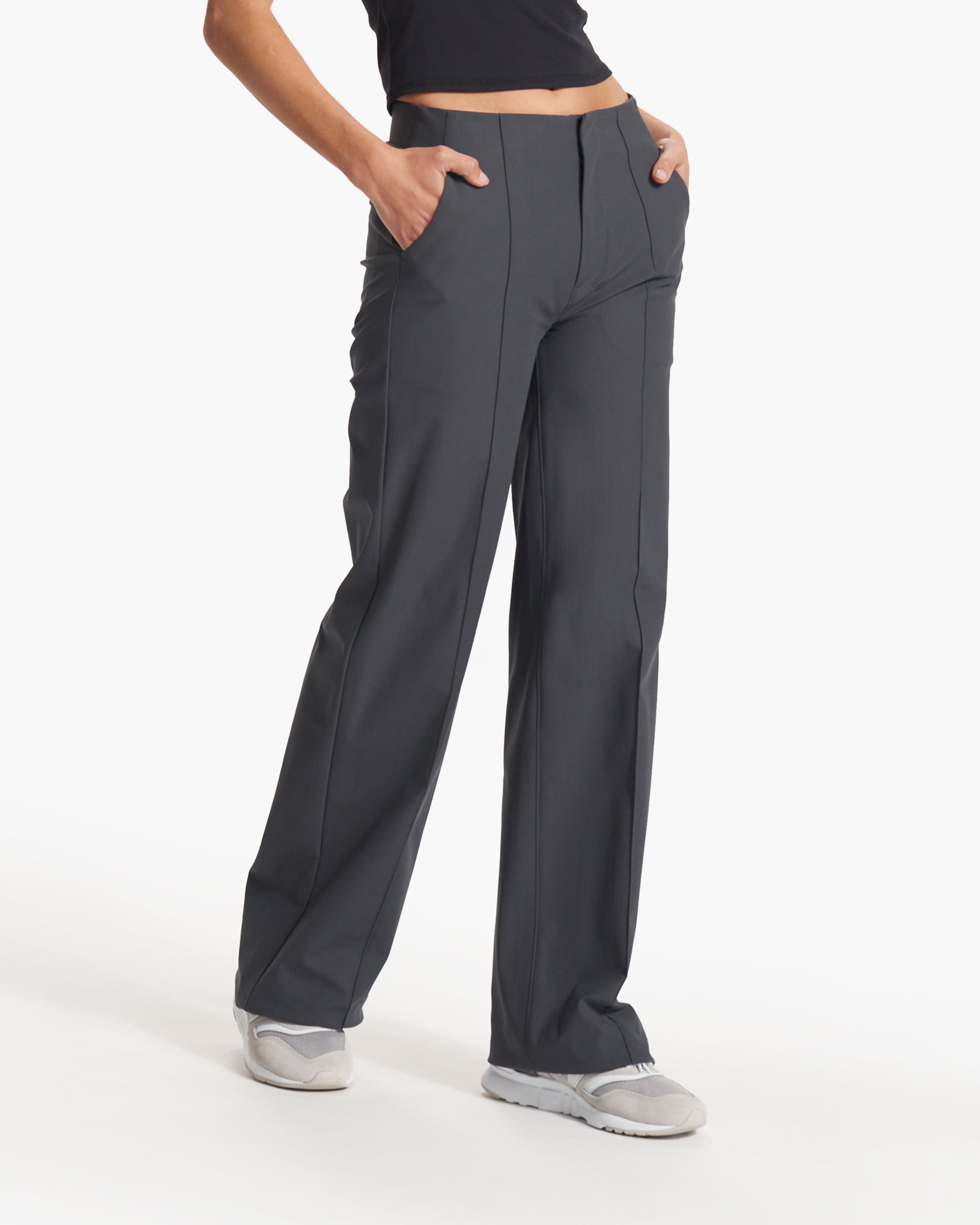 Womens Meta Wideleg Pant | Charcoal