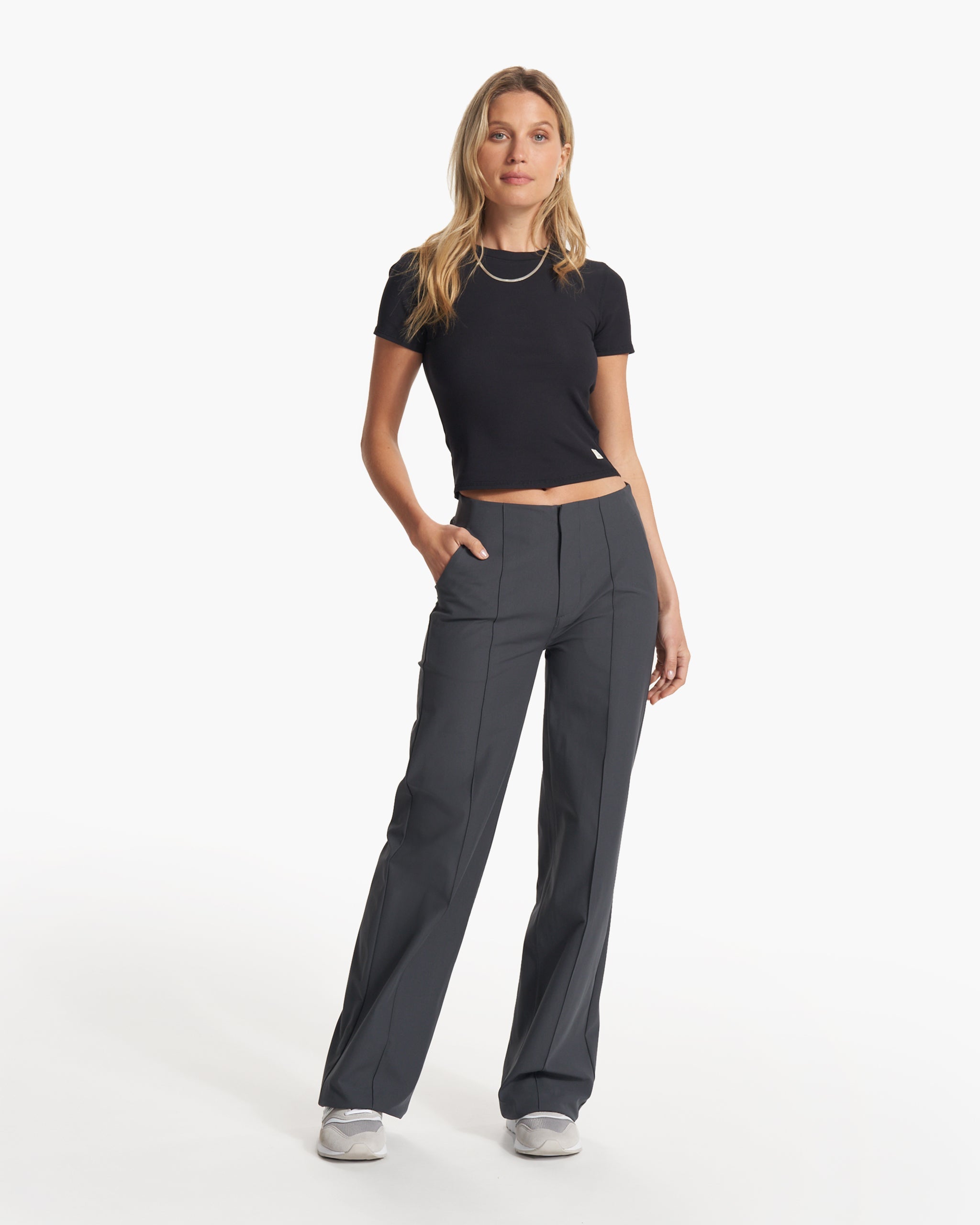Womens Meta Wideleg Pant | Charcoal