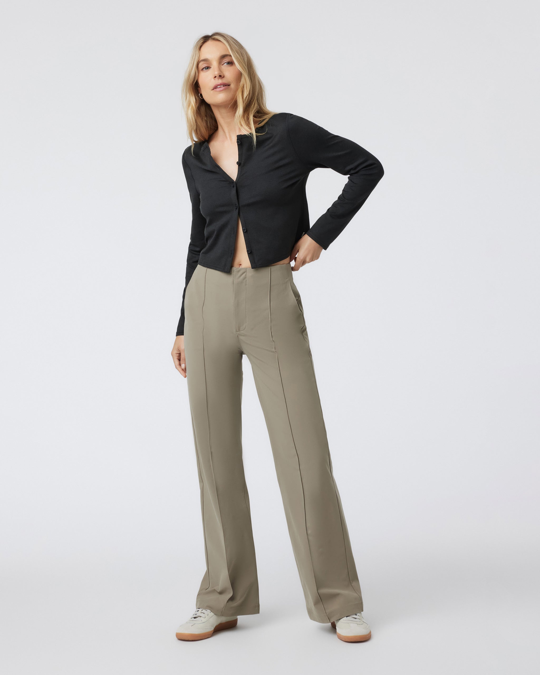 Womens Meta Wideleg Pant | Taupe