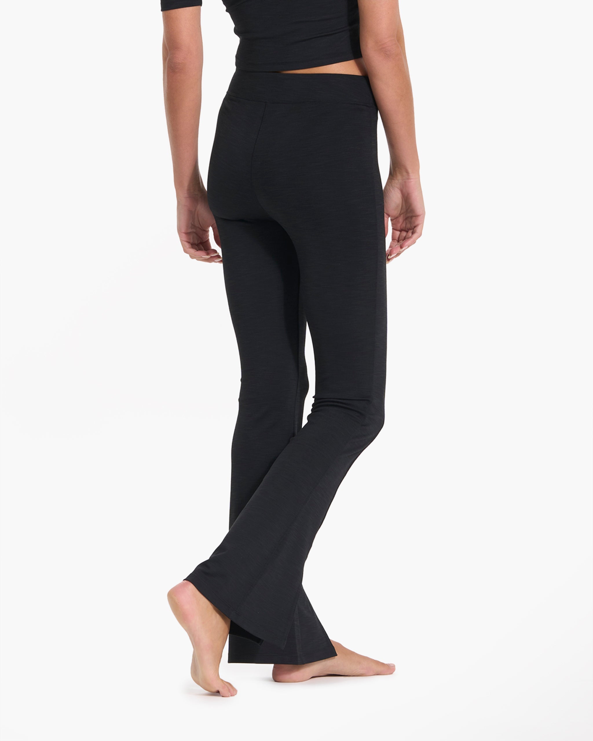 Lux Rib Split Bootcut | Black