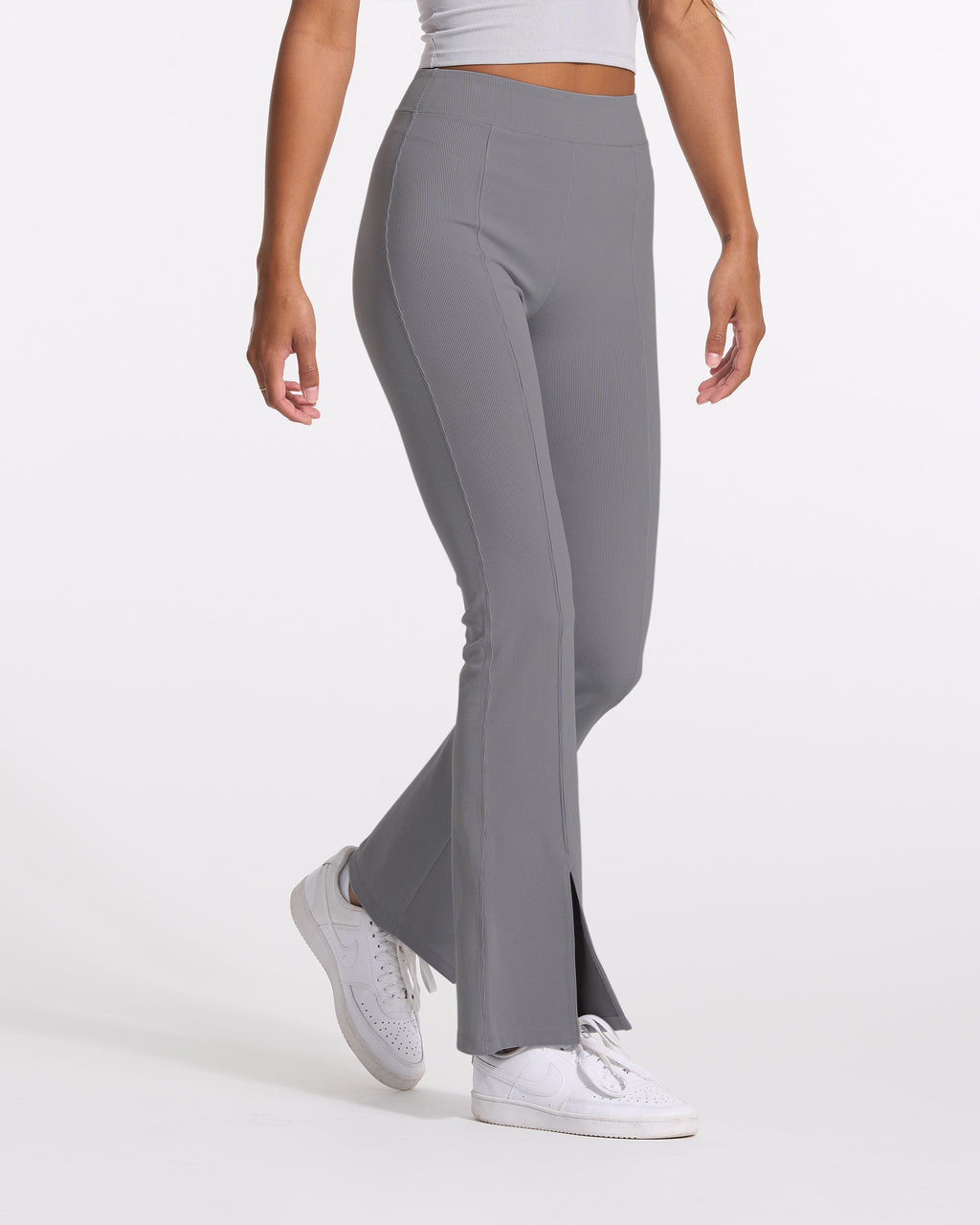 Lux Rib Split Bootcut | Heather Grey