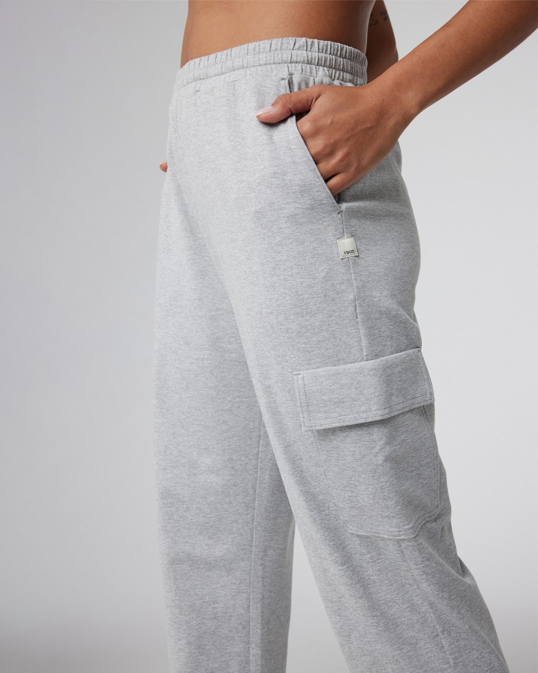 Boyfriend Cargo Sweatpant | Pale Grey Heather