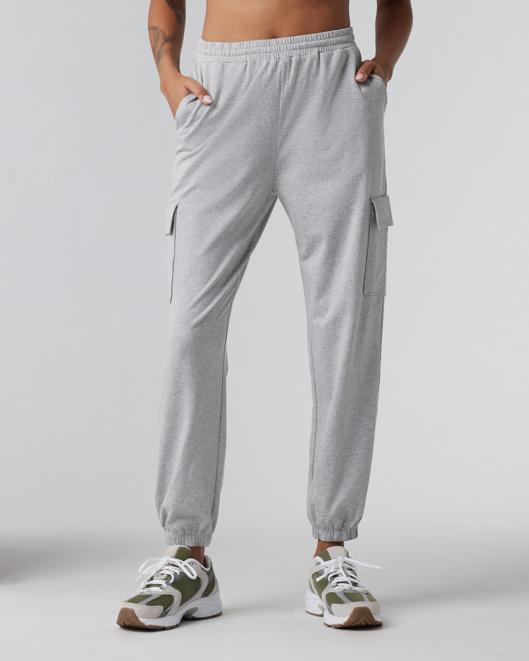 Boyfriend Cargo Sweatpant | Pale Grey Heather