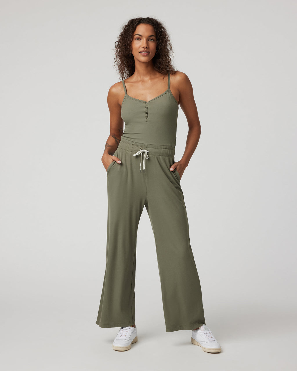 Pose Henley Jumpsuit | Dark Metal