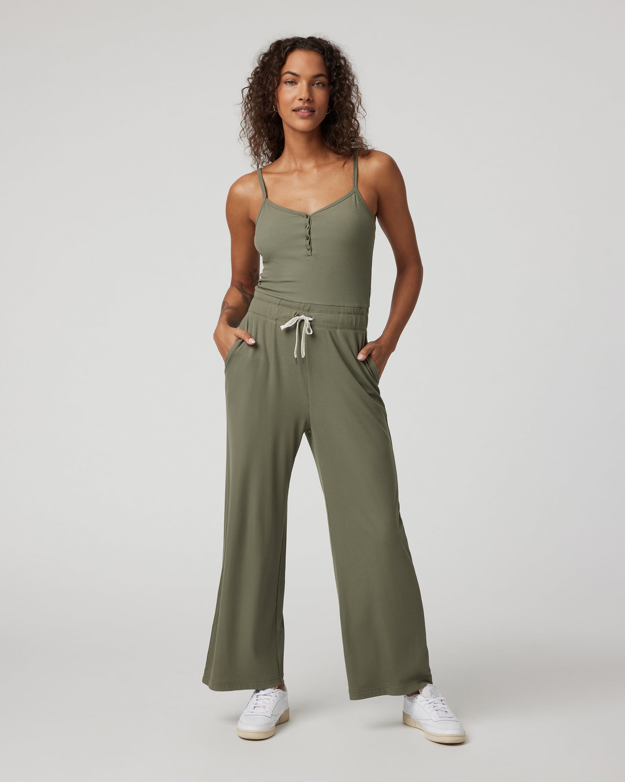 Pose Henley Jumpsuit | Dark Metal