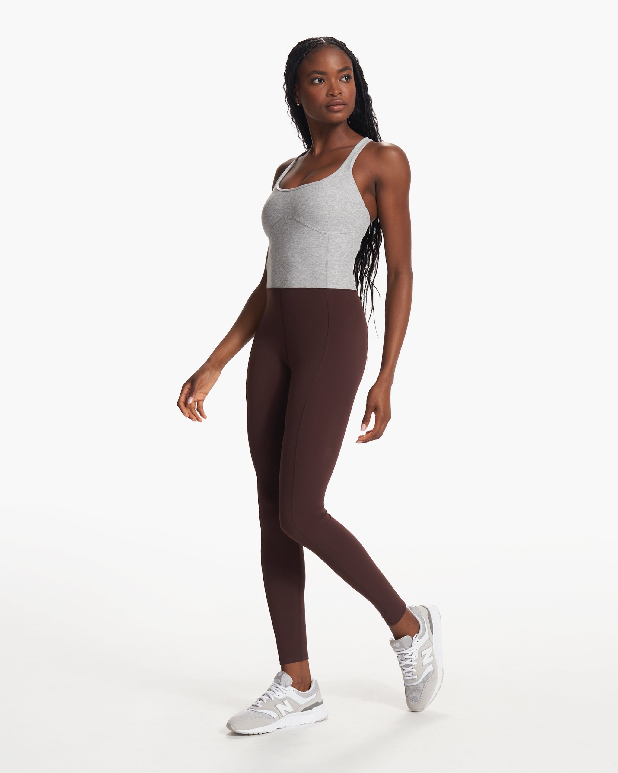 Colorblock Corset Jumpsuit | Mahogany