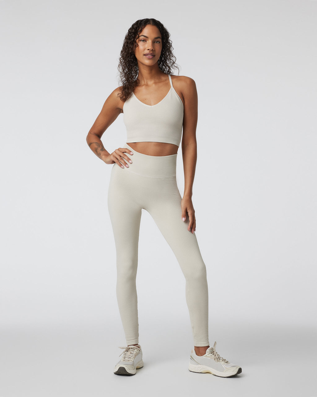 Waffle Seamless Legging | Ecru