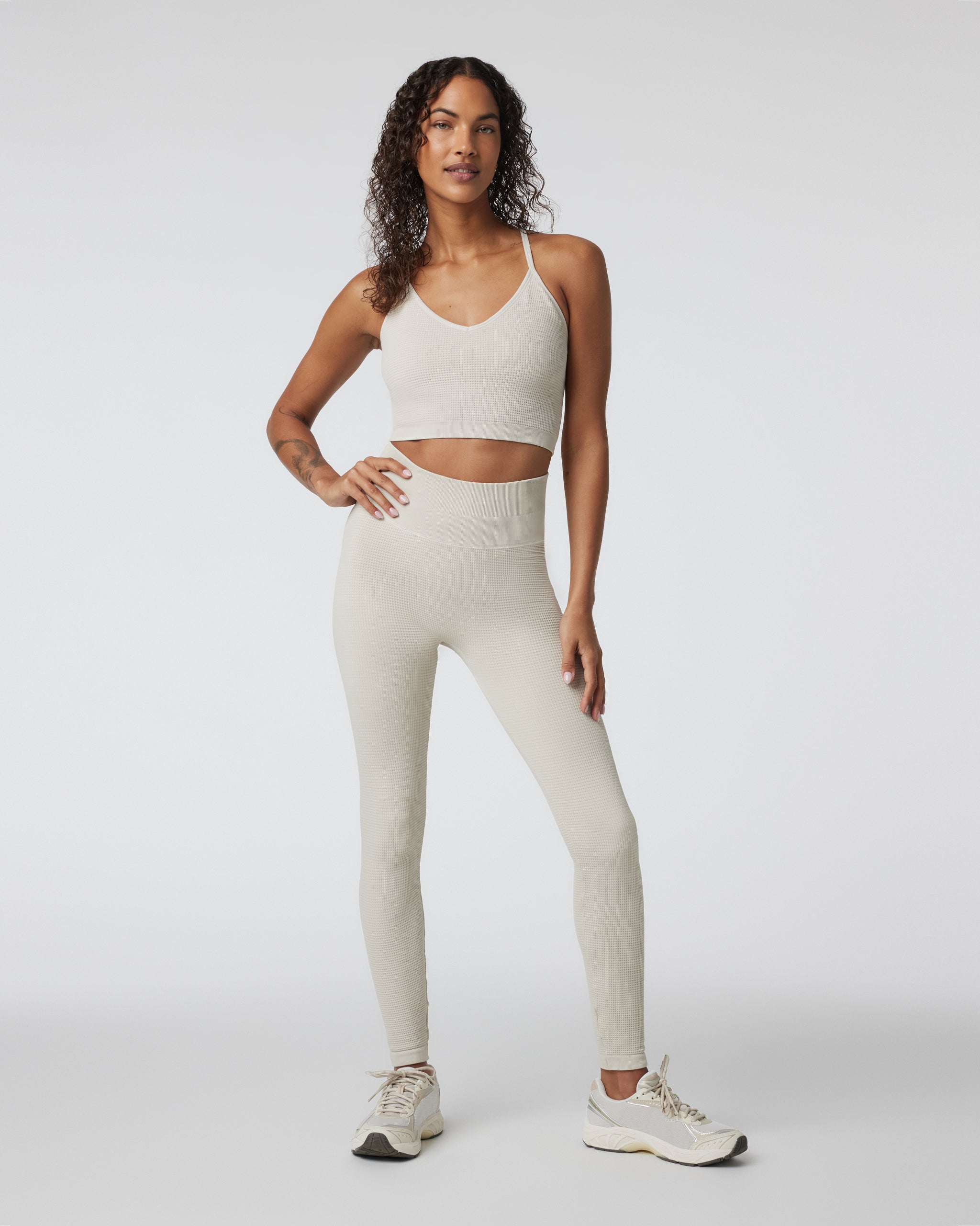 Waffle Seamless Legging | Ecru