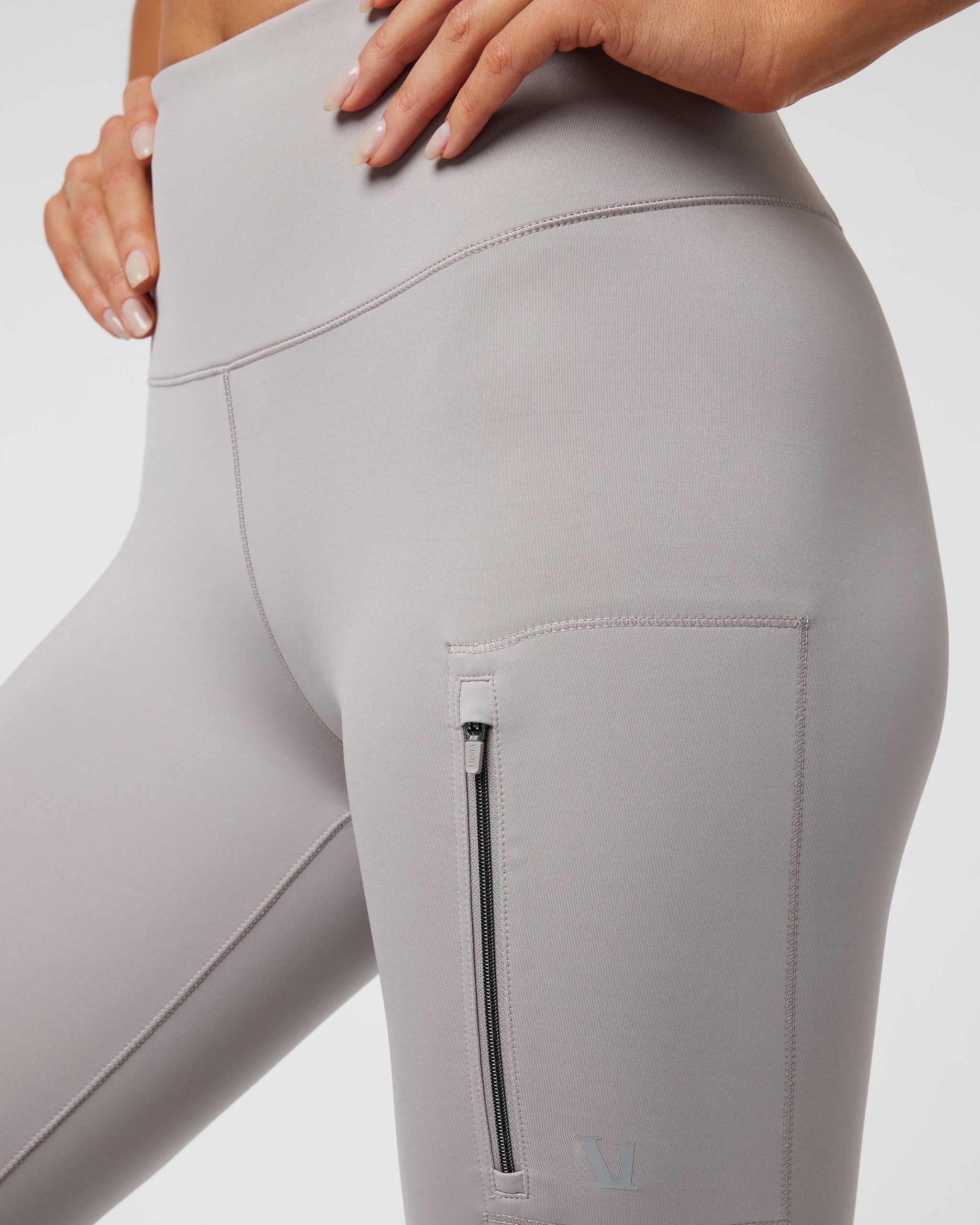 Evolve Zipped Legging | Soft Pewter