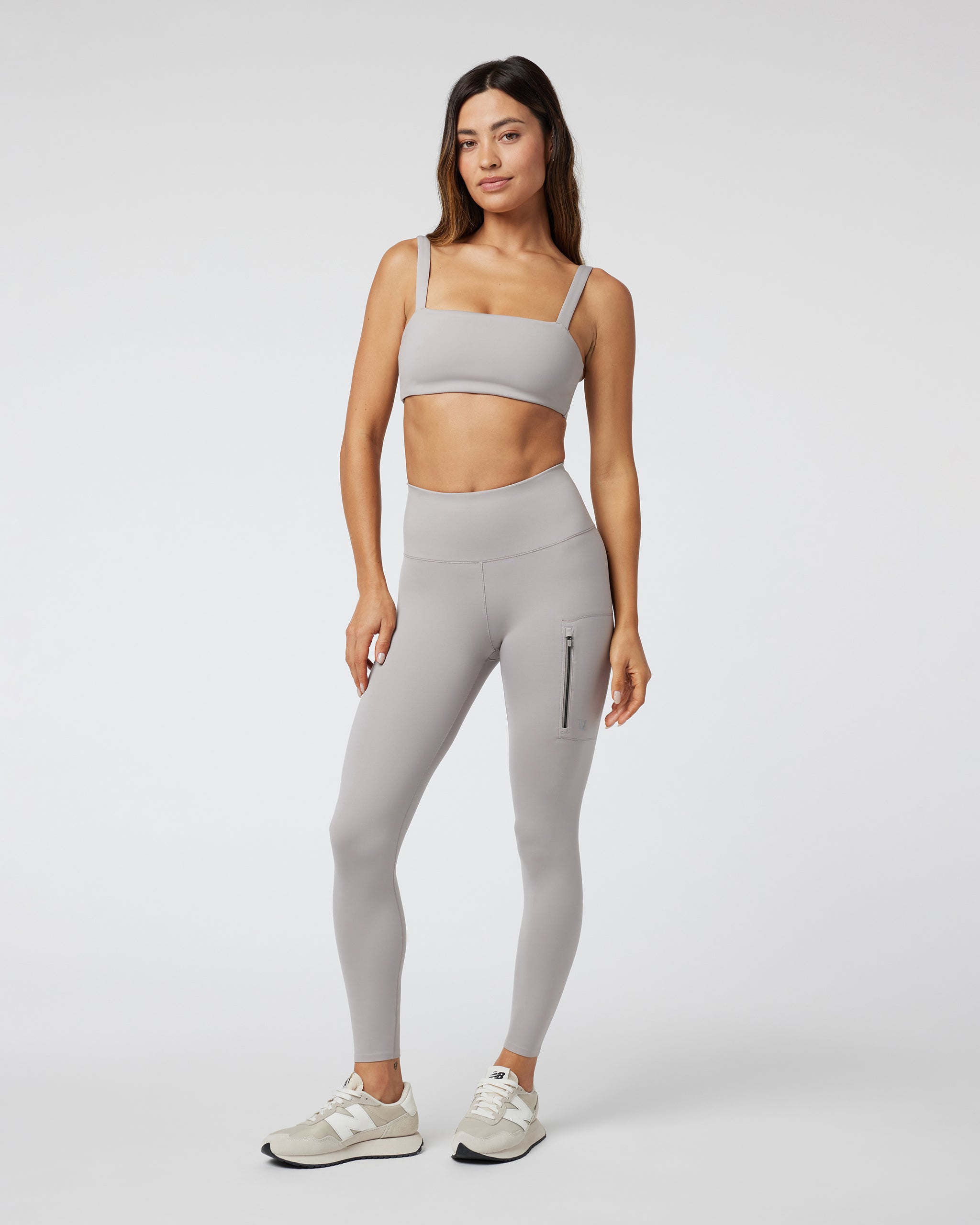 Evolve Zipped Legging | Soft Pewter