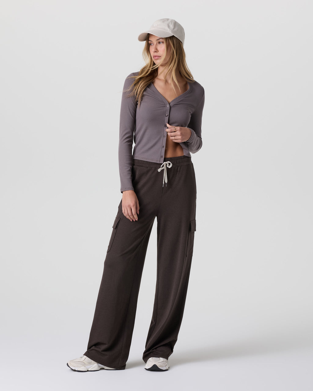 Halo Essential Cargo Wideleg | Dark Java Heather