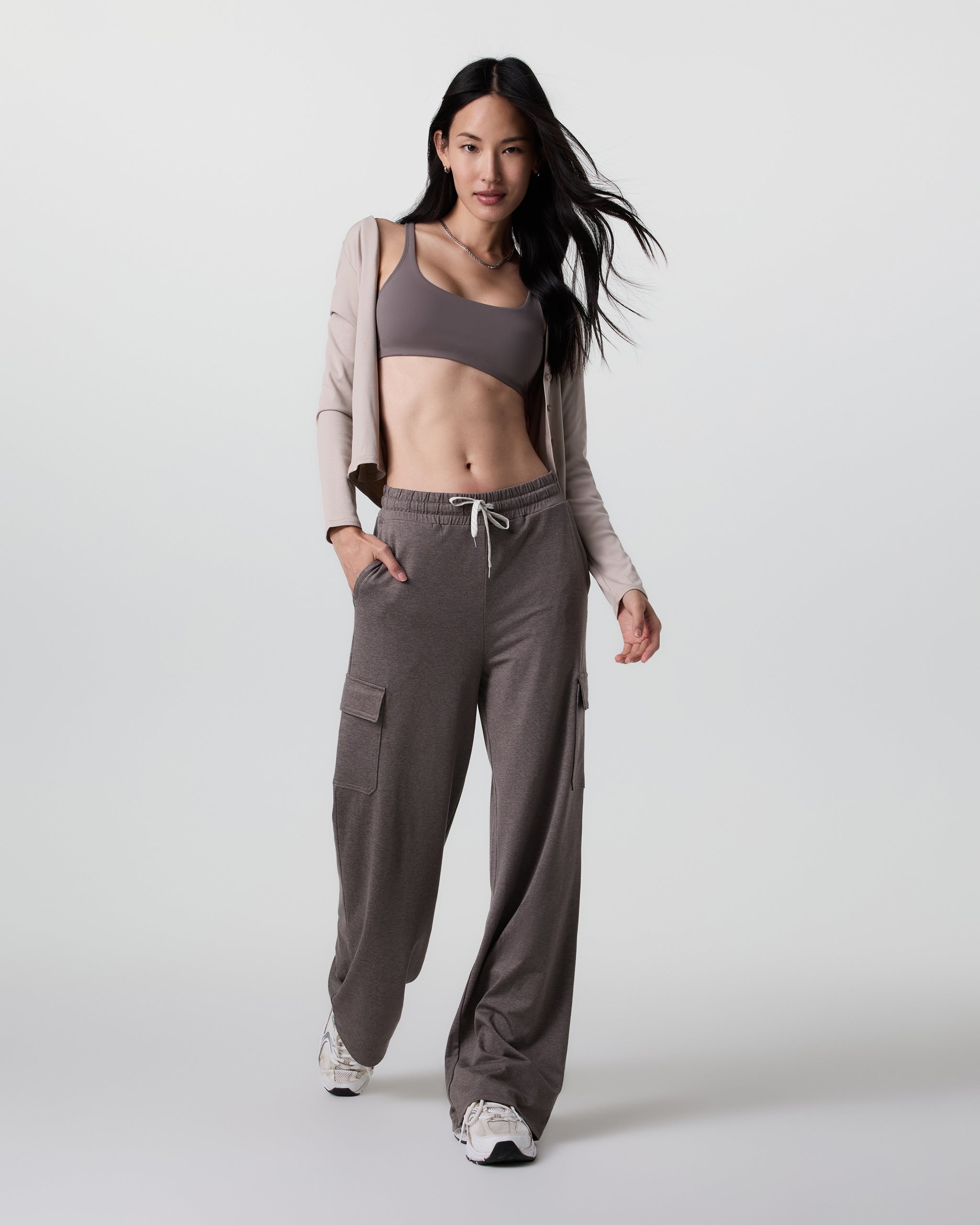 Halo Essential Cargo Wideleg Pant | Chia Heather