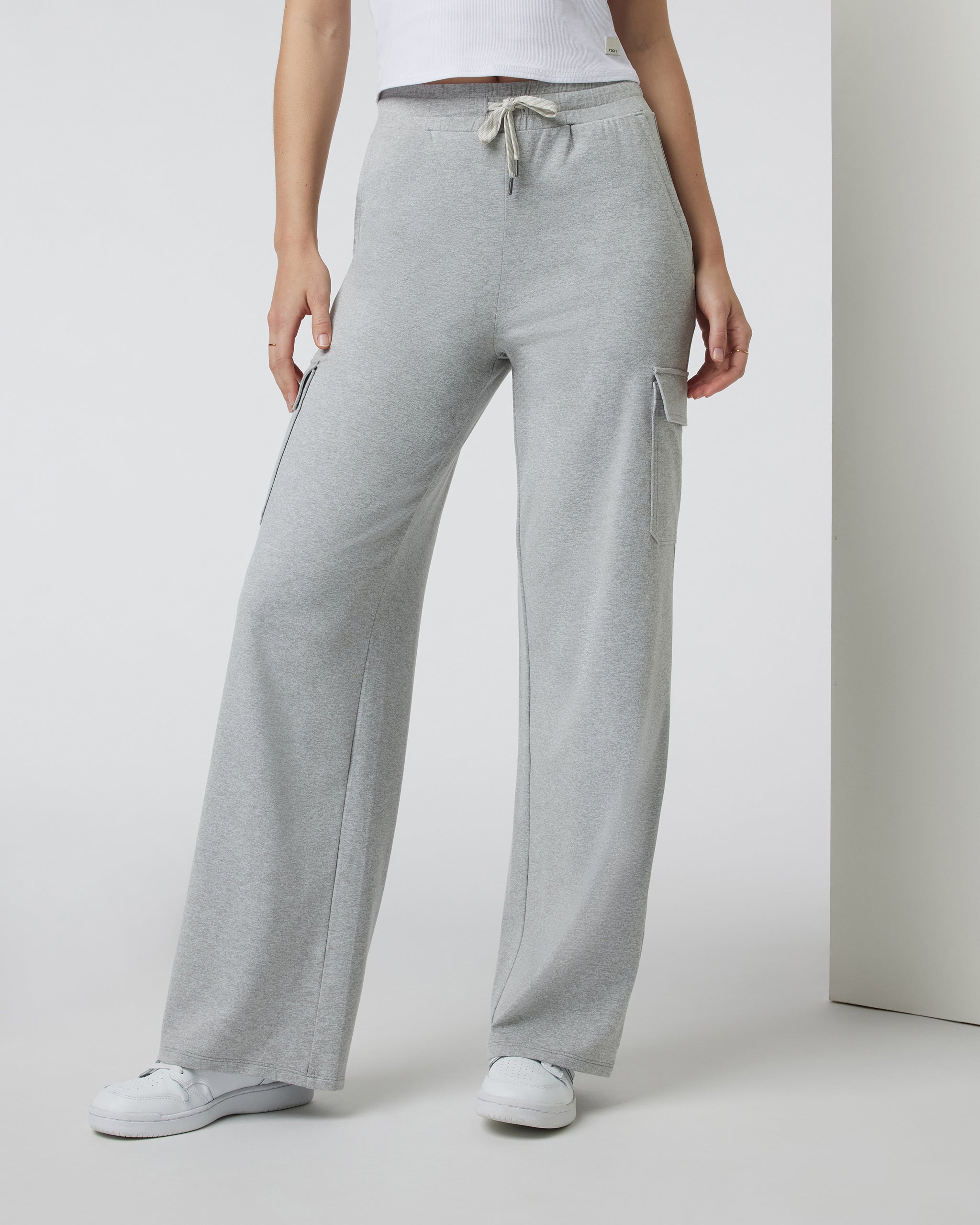 Halo Essential Cargo Wideleg | Pale Grey Heather