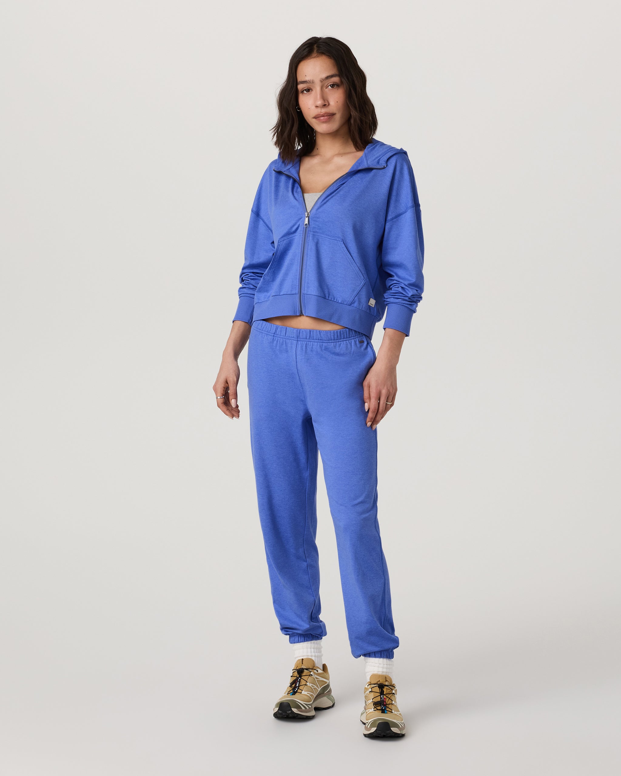Halo Modern Full Zip Hoodie | Bright Iris Heather