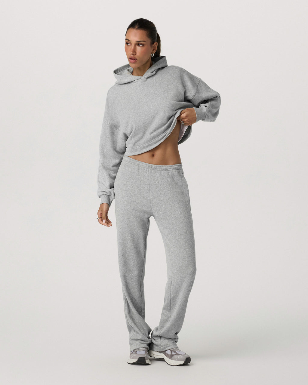 Sedona Straight Leg Sweatpant-Long | Light Heather Grey