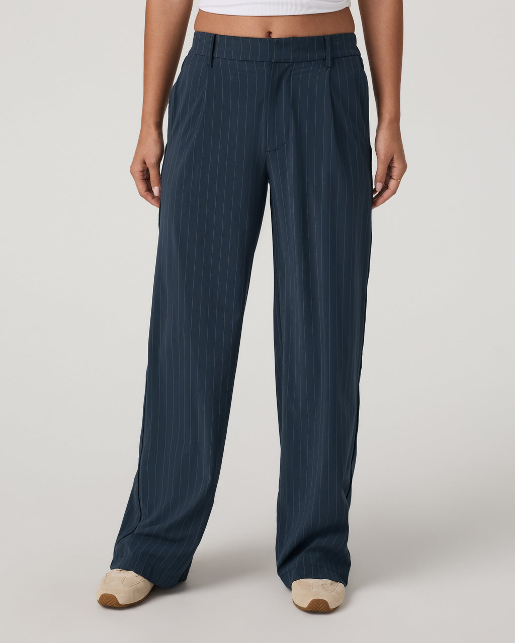 Villa Pinstripe Trouser Pant | Navy Pinstripe