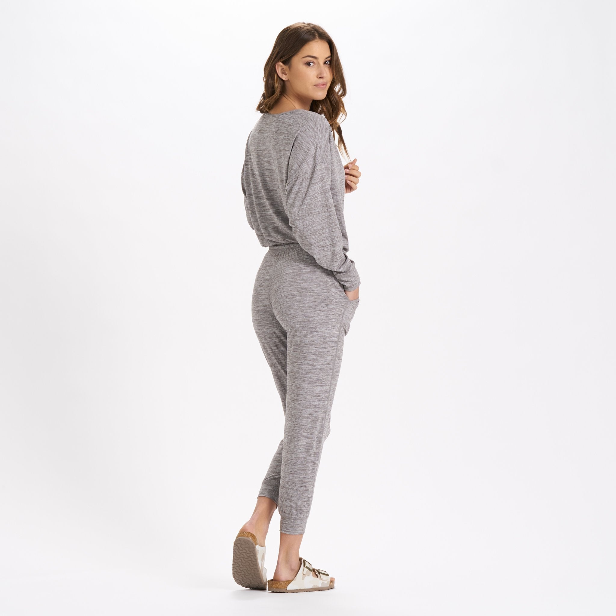 Long-Sleeve Lux Jumpsuit | Clay Heather