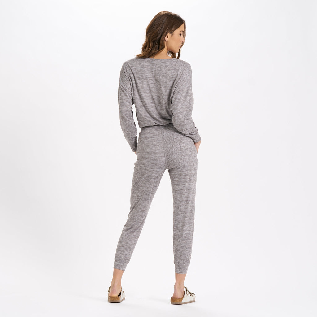 Long-Sleeve Lux Jumpsuit | Clay Heather