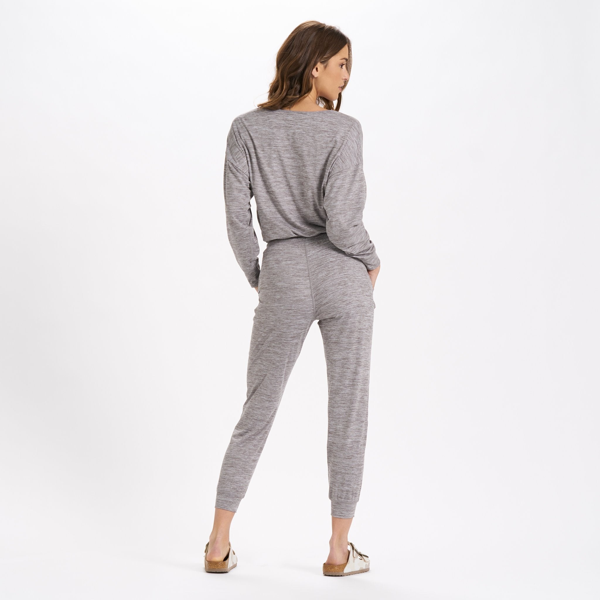 Long-Sleeve Lux Jumpsuit | Clay Heather