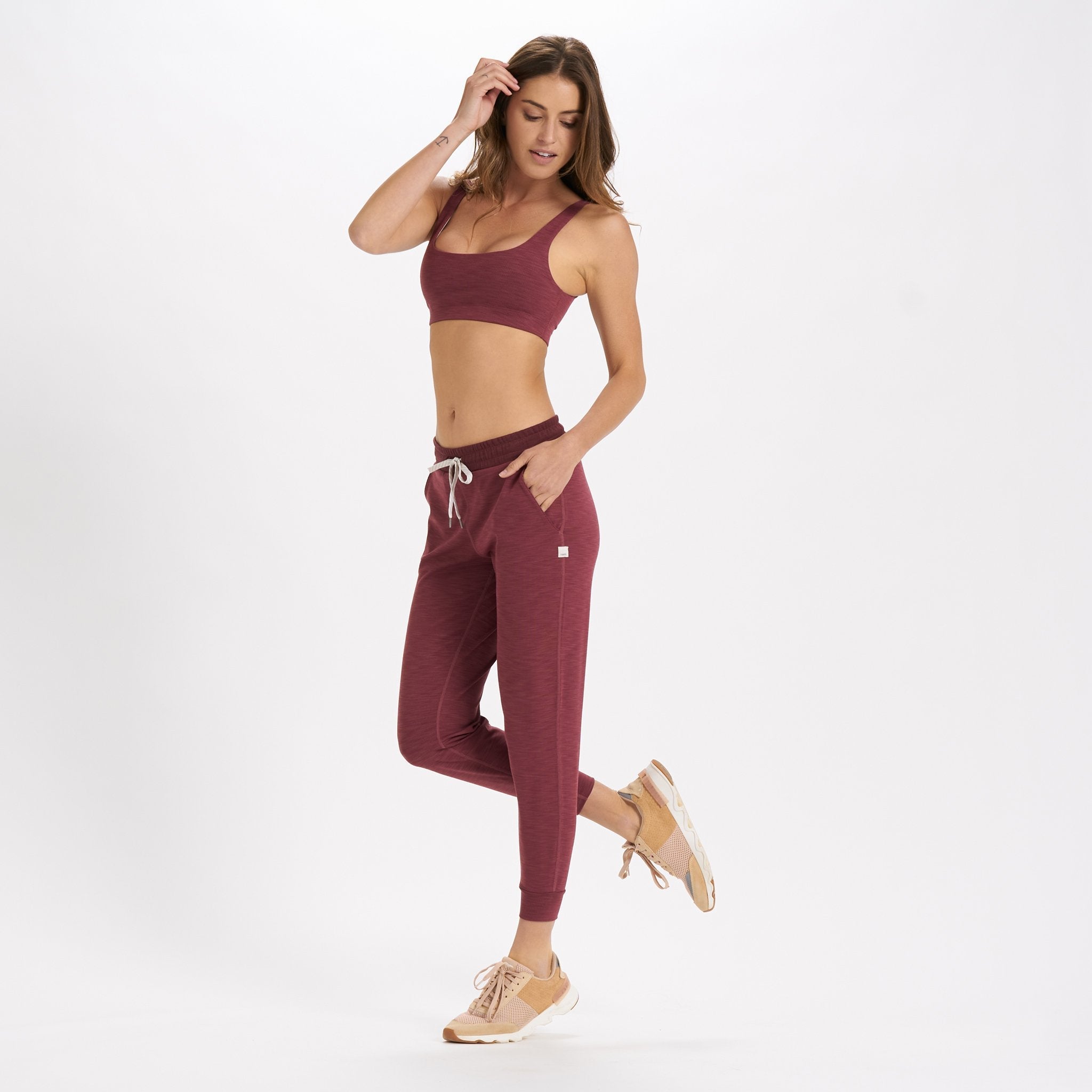 Lux Rib Performance Jogger | Desert Rose Heather