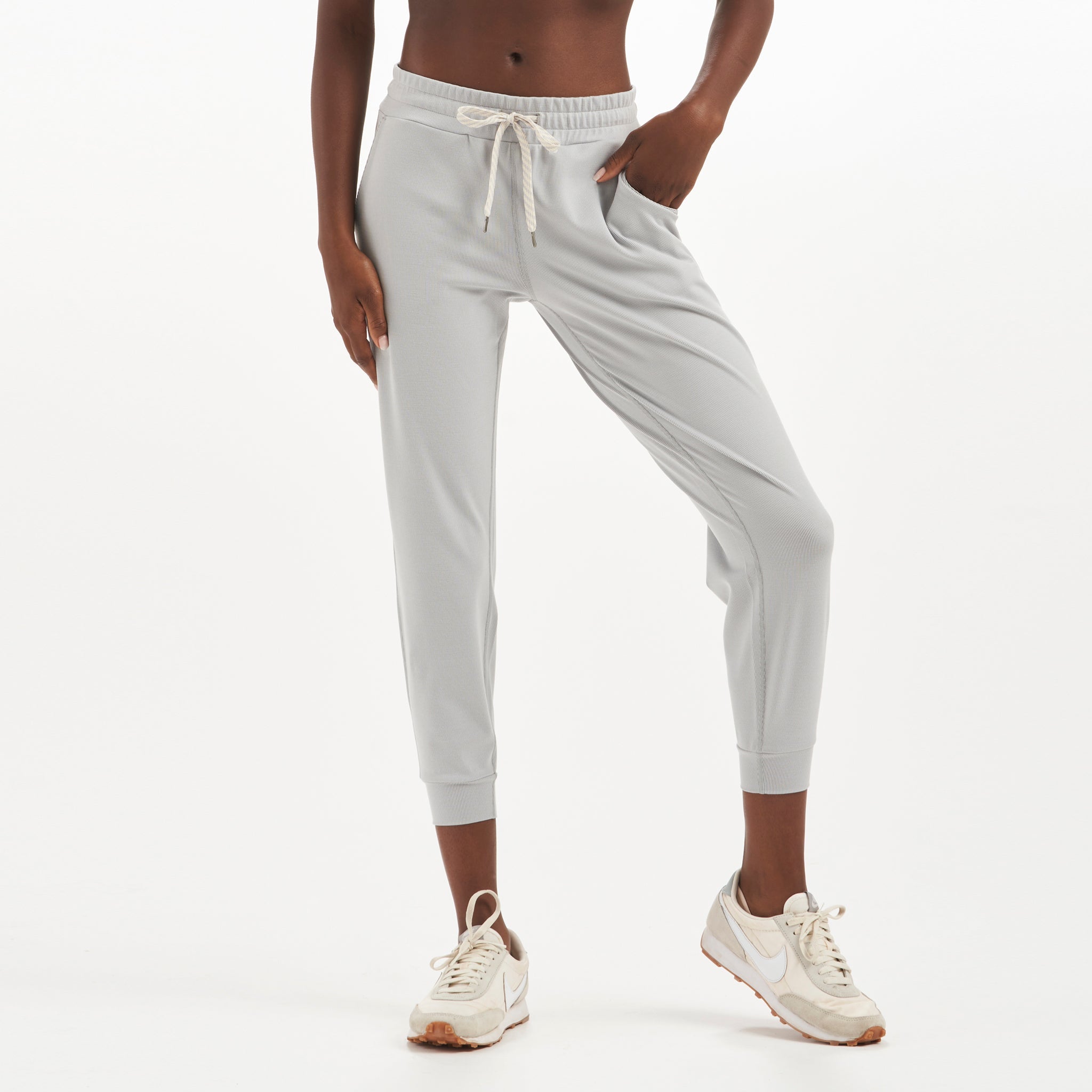 Lux Rib Performance Jogger | Pale Grey Heather