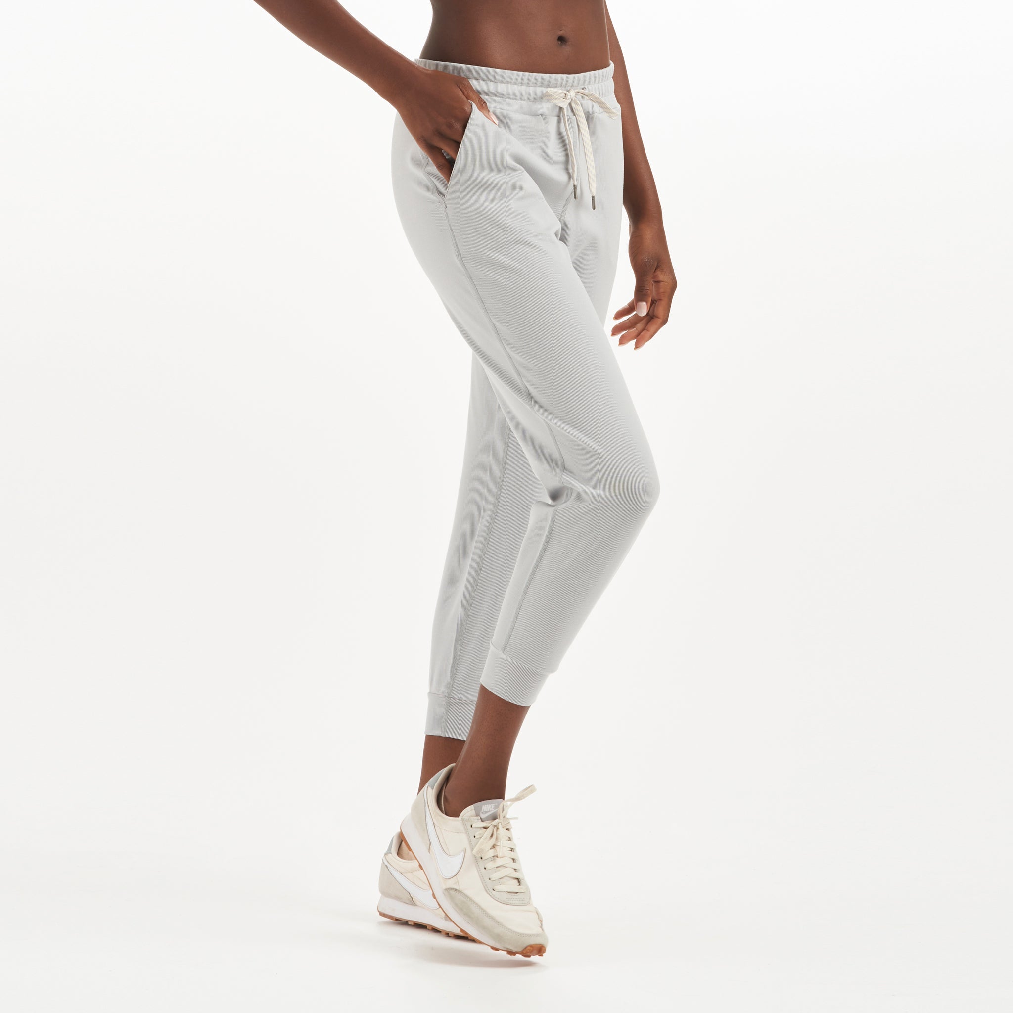 Lux Rib Performance Jogger | Pale Grey Heather