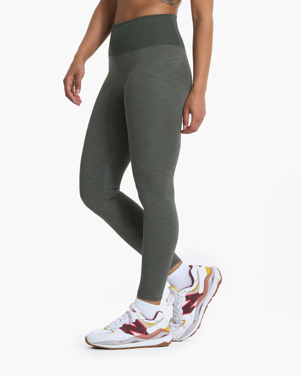 Lux Rib Studio Legging | Dusty Pine Heather