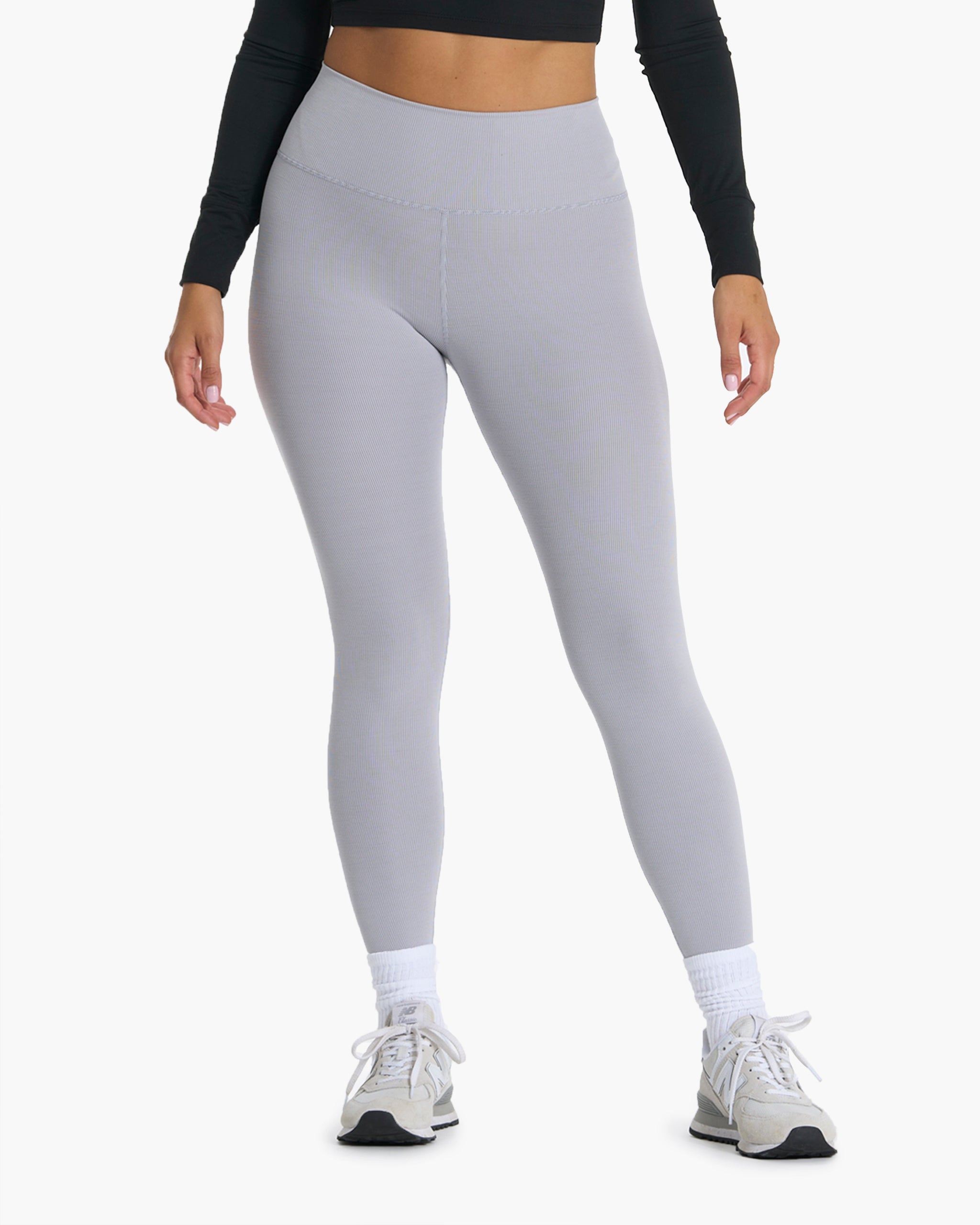 Lux Rib Studio Legging | Pale Grey Heather