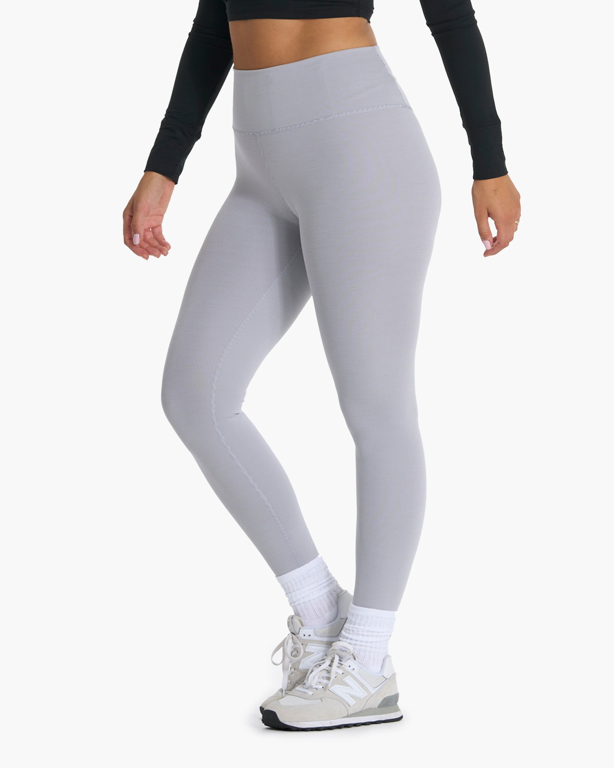 Lux Rib Studio Legging | Pale Grey Heather