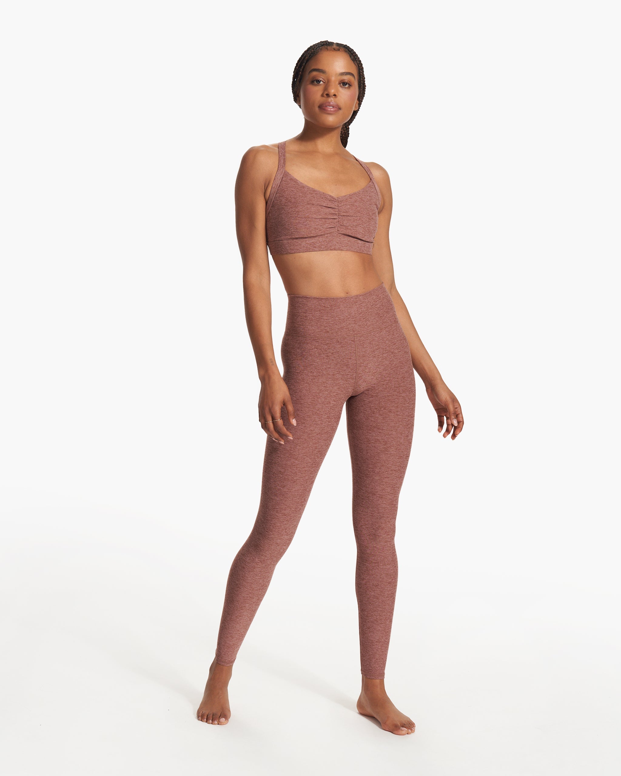 Clean Elevation Legging-Long | Hazelnut Heather