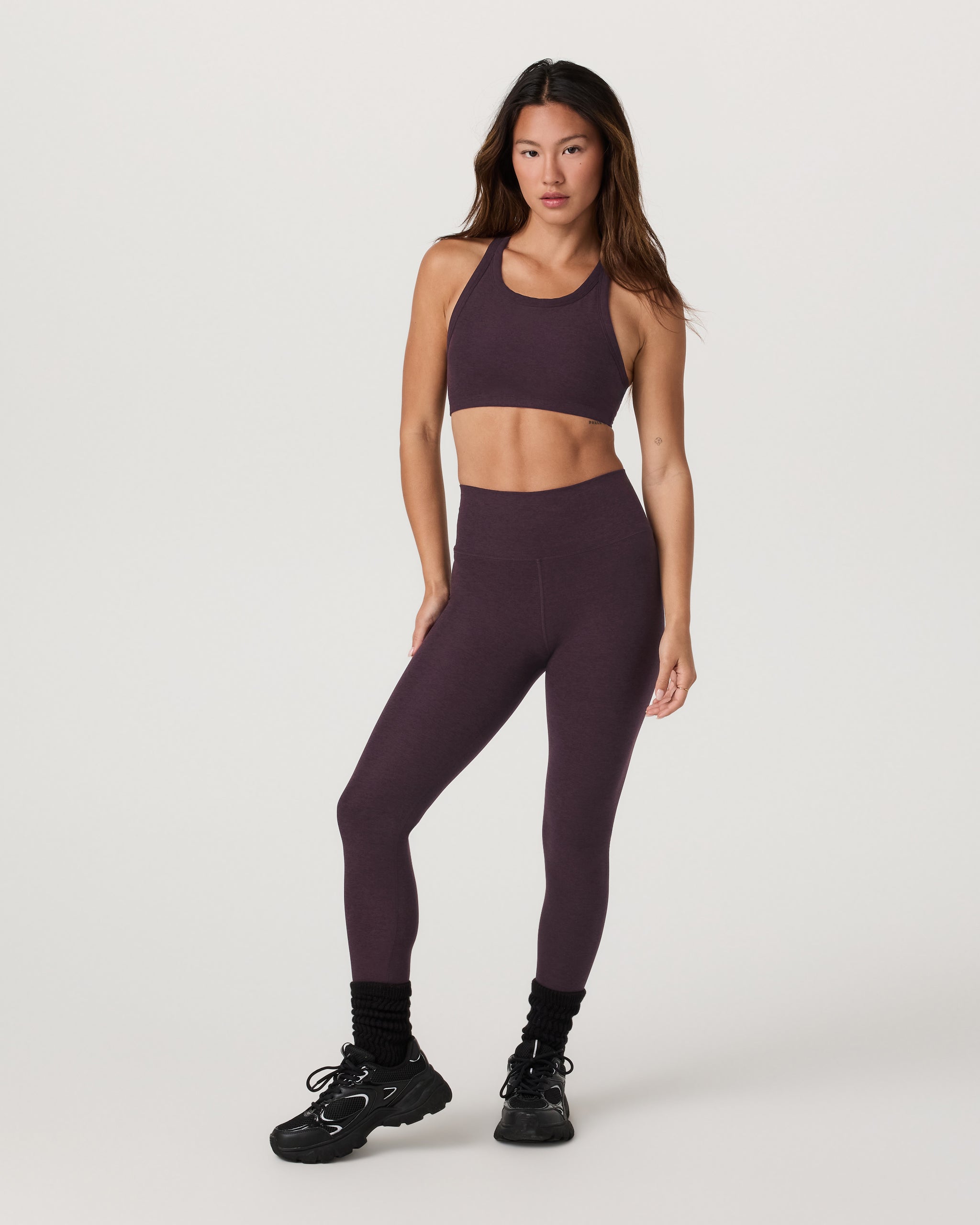 Clean Elevation Legging-Long | Raisin Heather