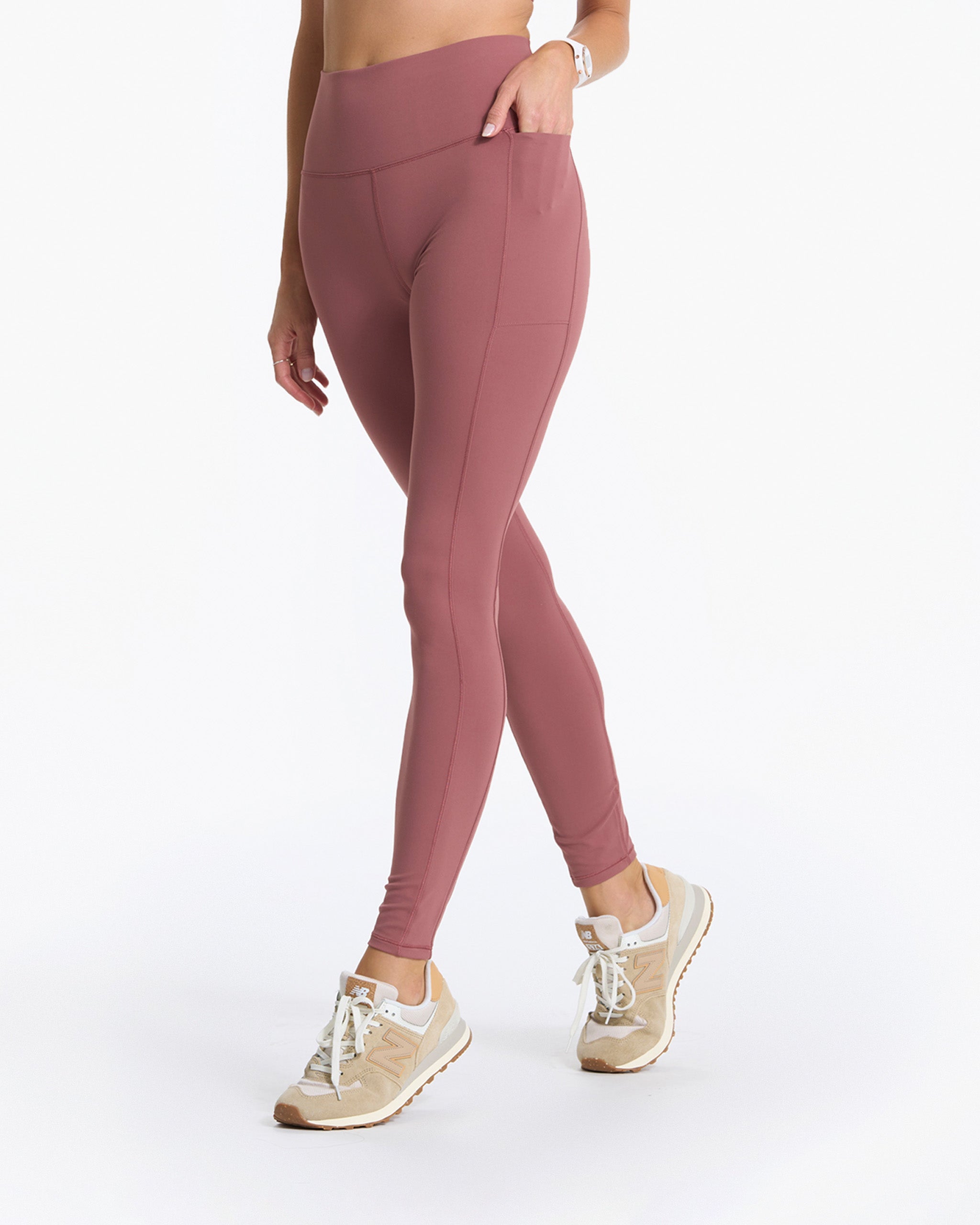 Studio Pocket Legging-Long | Rosewood