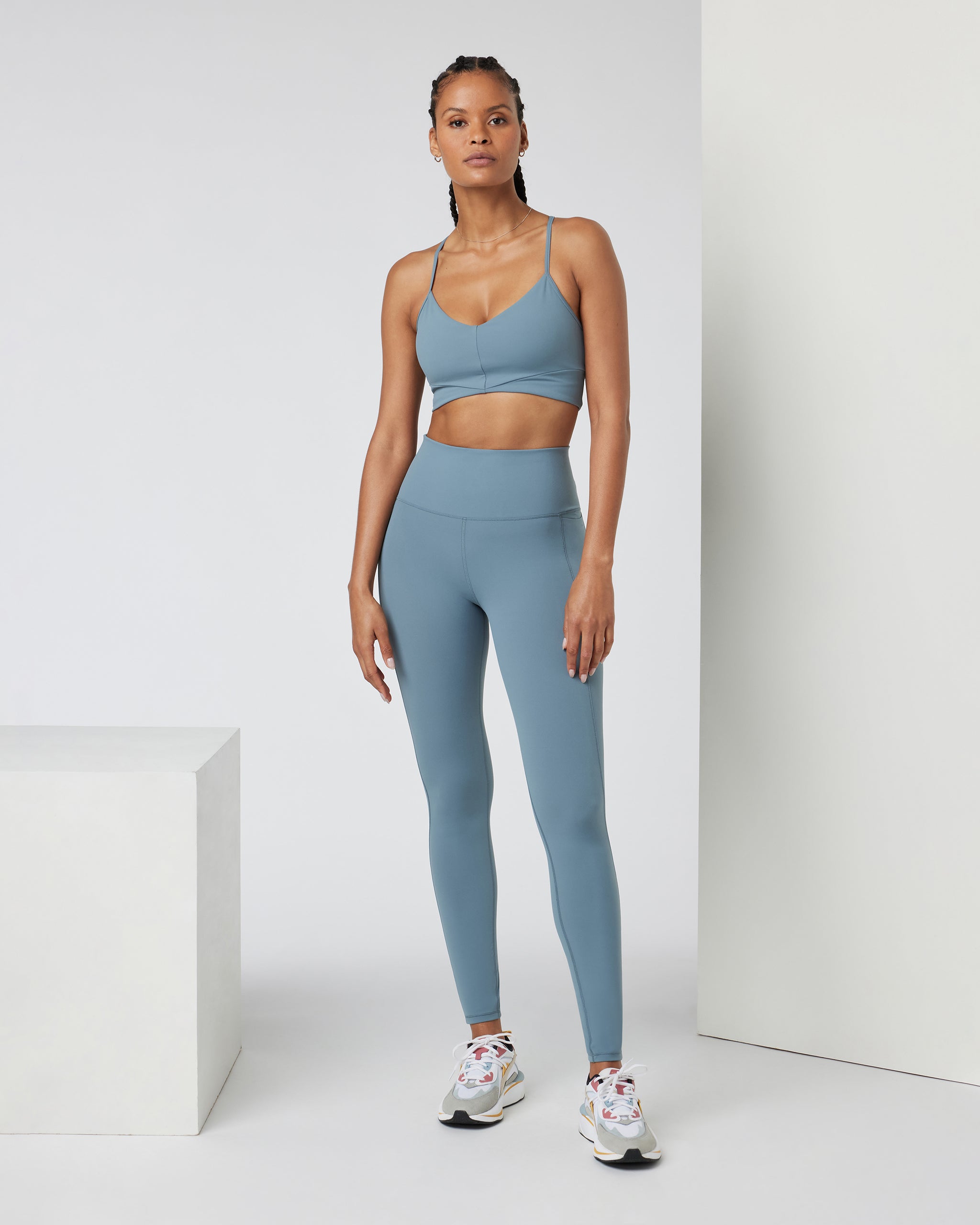 Studio Pocket Legging-Long | Smoke Blue