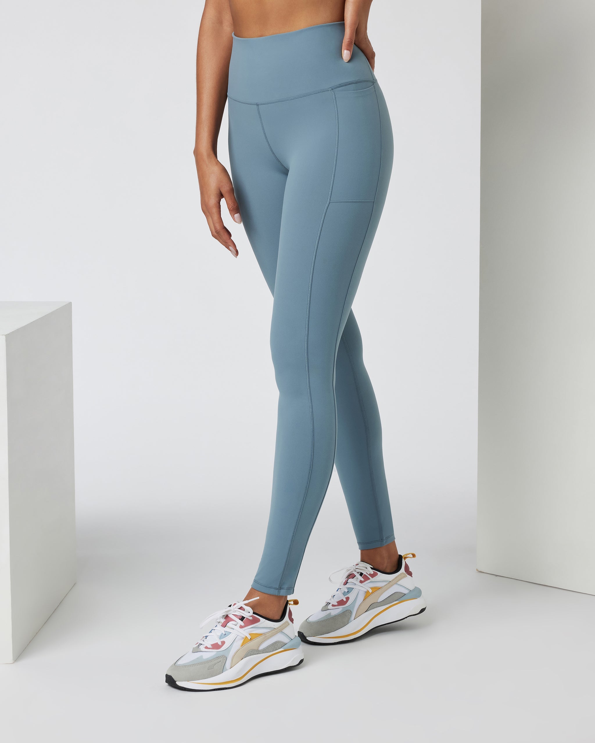 Studio Pocket Legging-Long | Smoke Blue