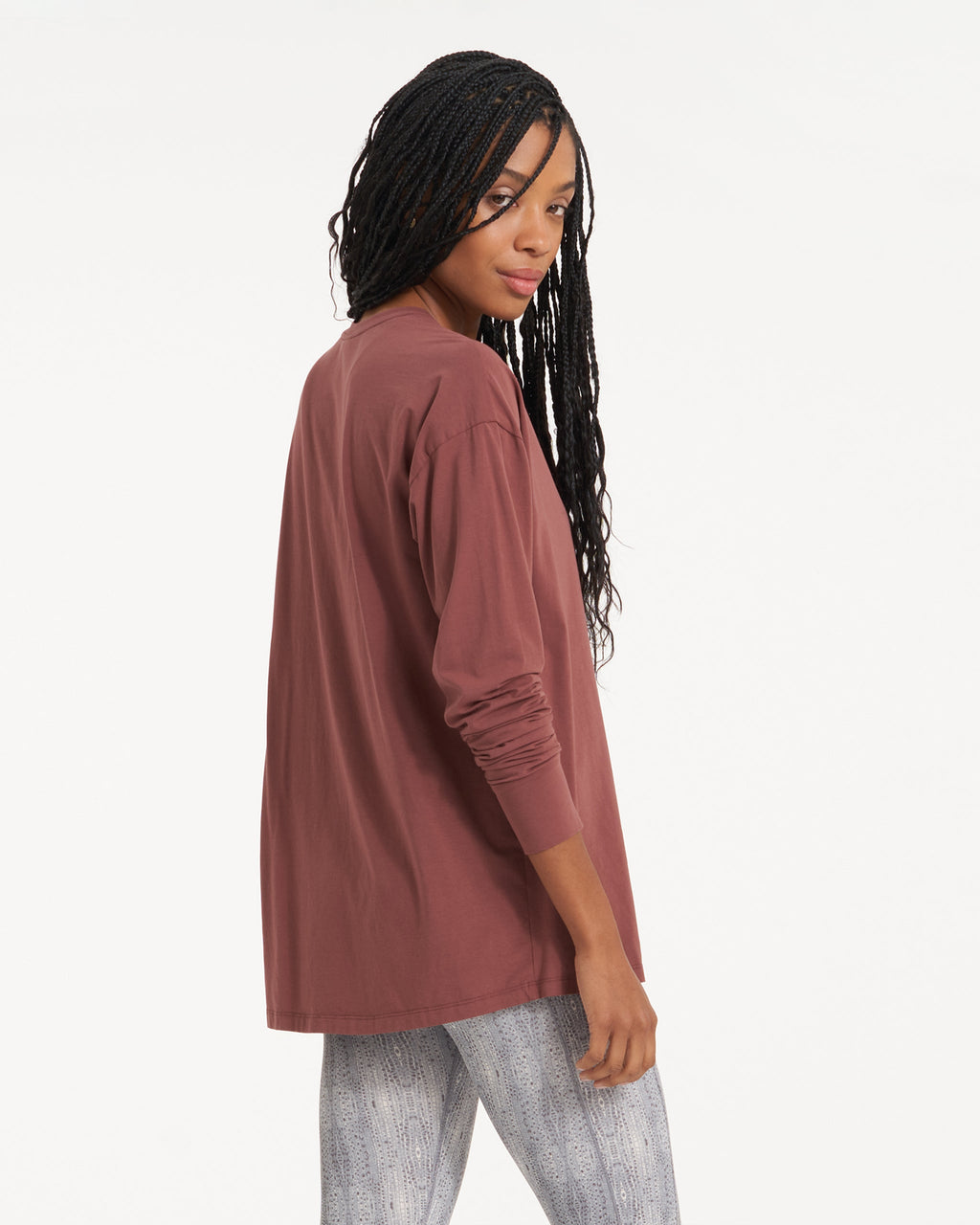 Long-Sleeve Feather Tee | Cedar