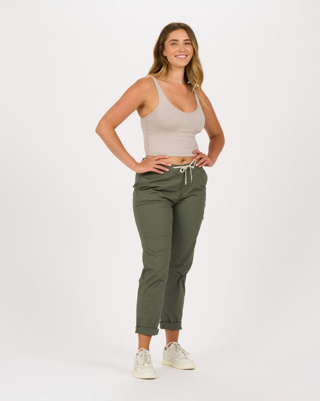Halo Performance Crop | Oyster Heather