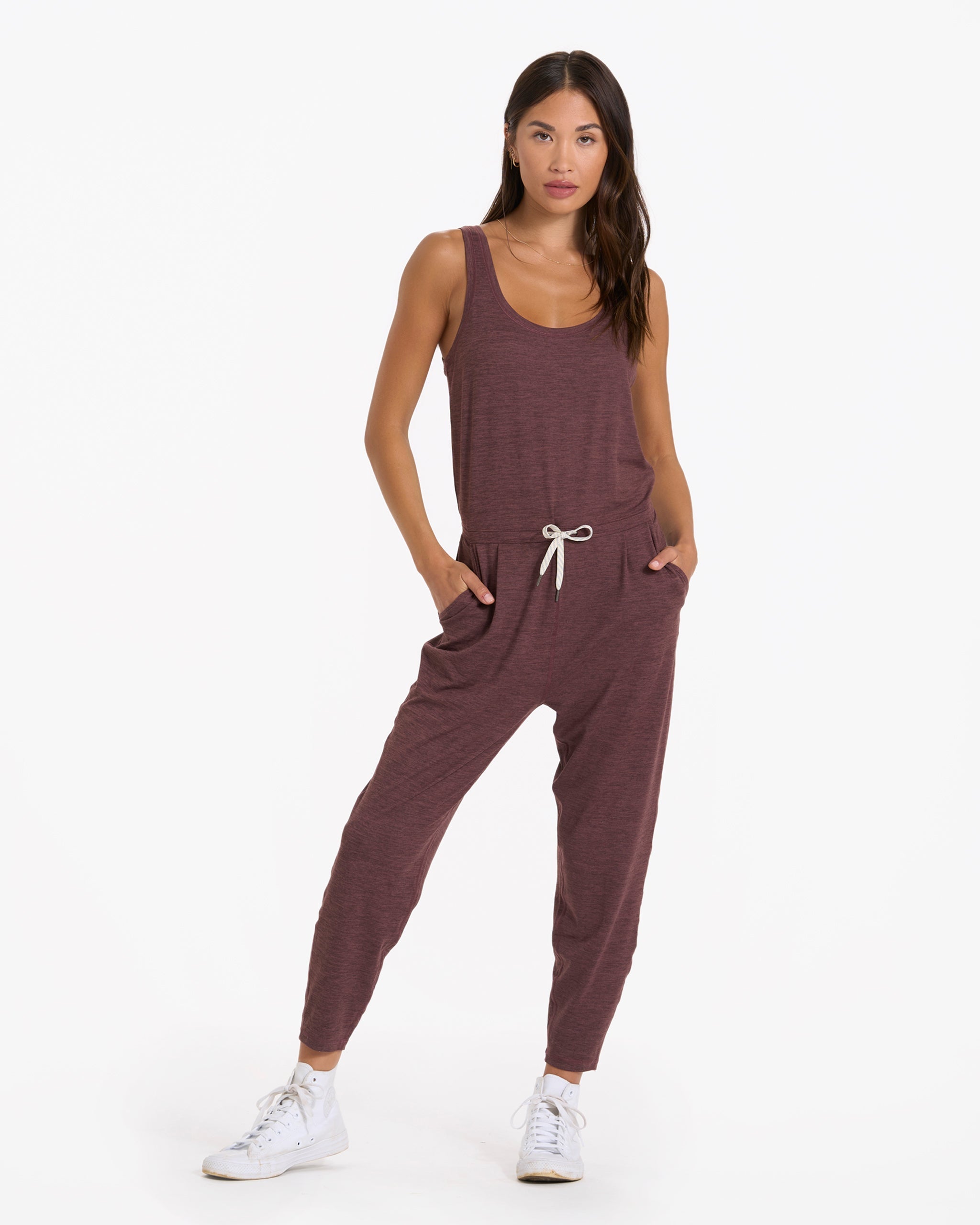 Lux At Ease Jumpsuit | Chestnut Heather