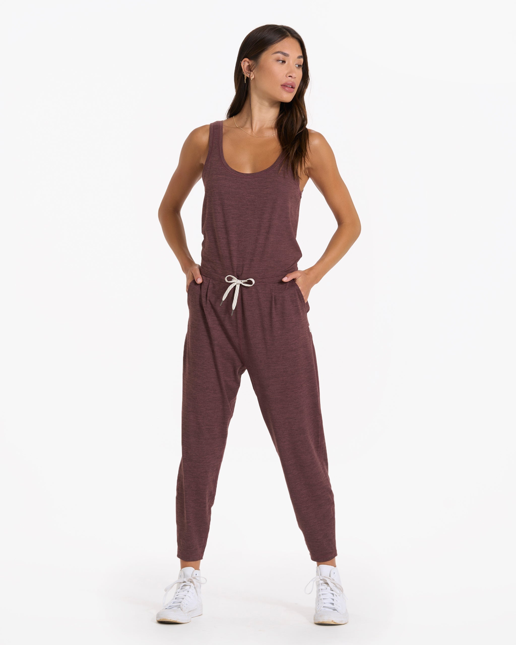 Lux At Ease Jumpsuit | Chestnut Heather