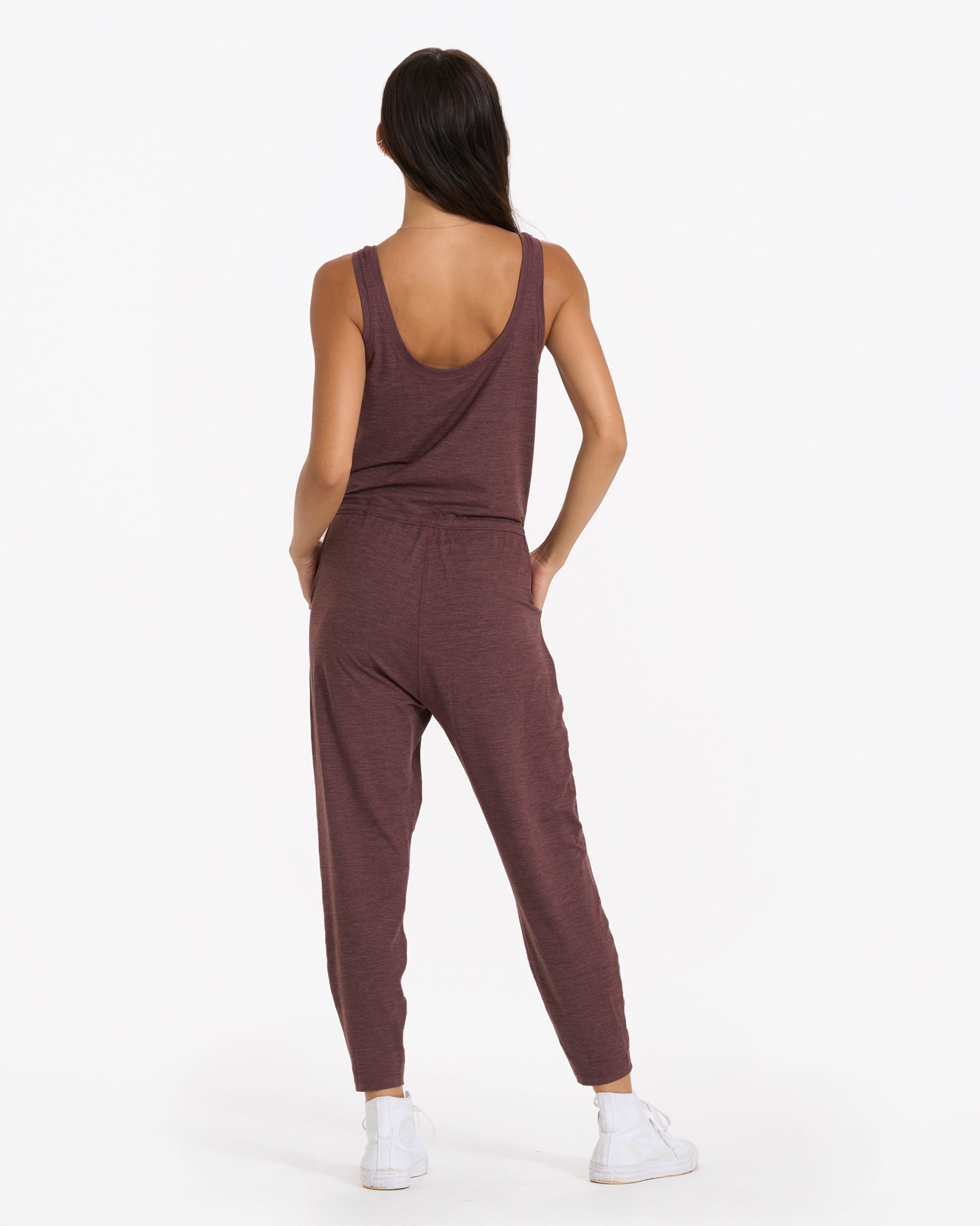 Lux At Ease Jumpsuit | Chestnut Heather