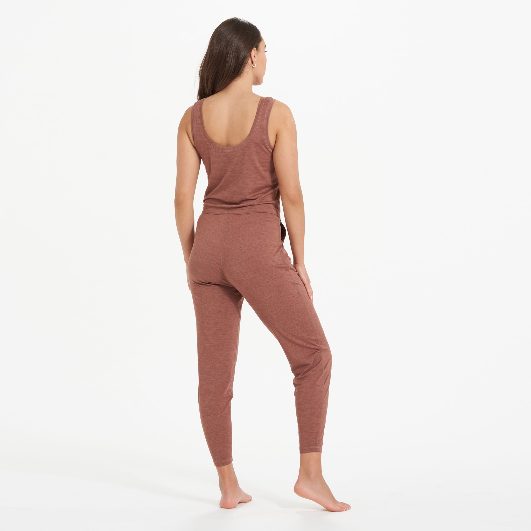 Lux At Ease Jumpsuit | Dark Terracotta Heather