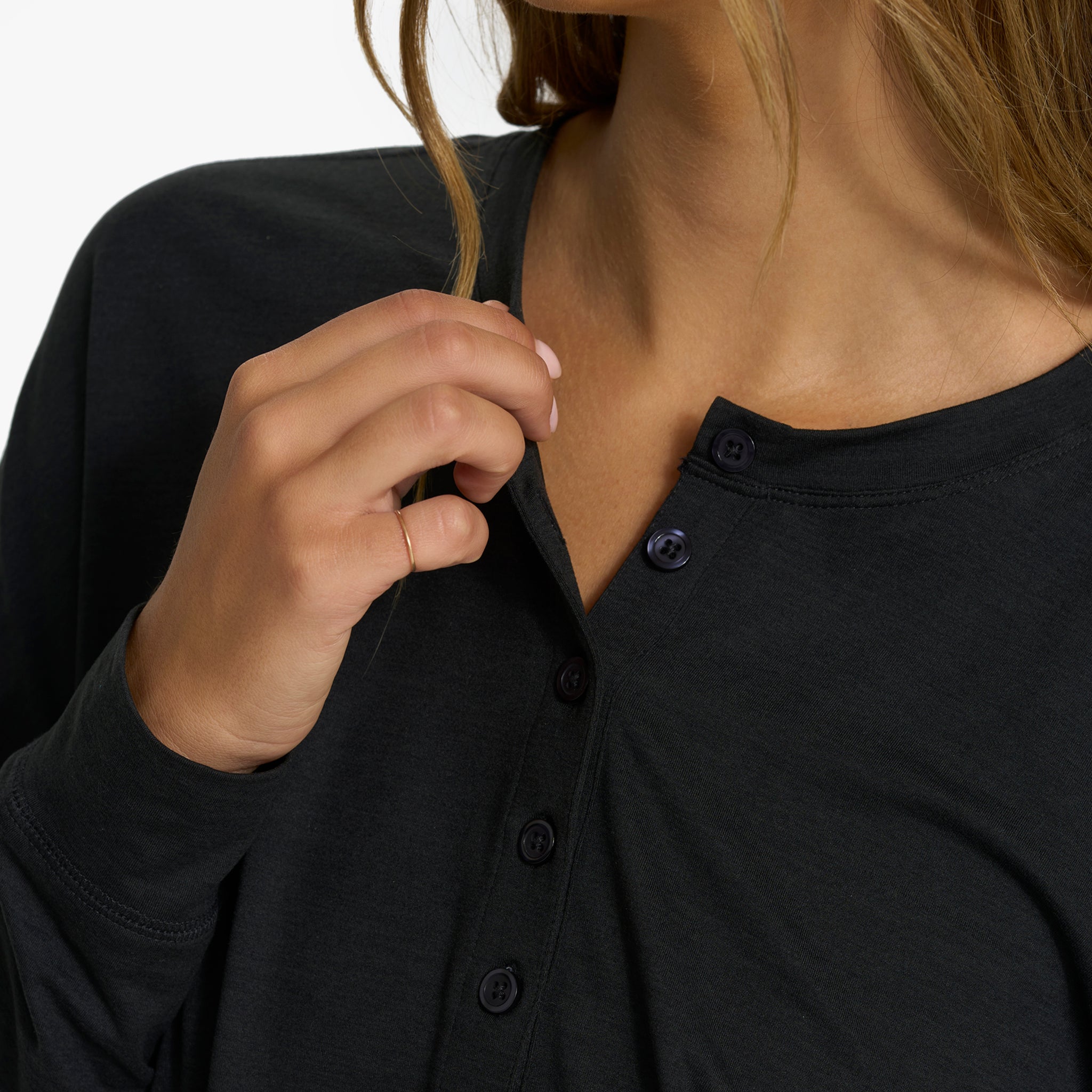 Lux Henley Jumpsuit | Black Heather