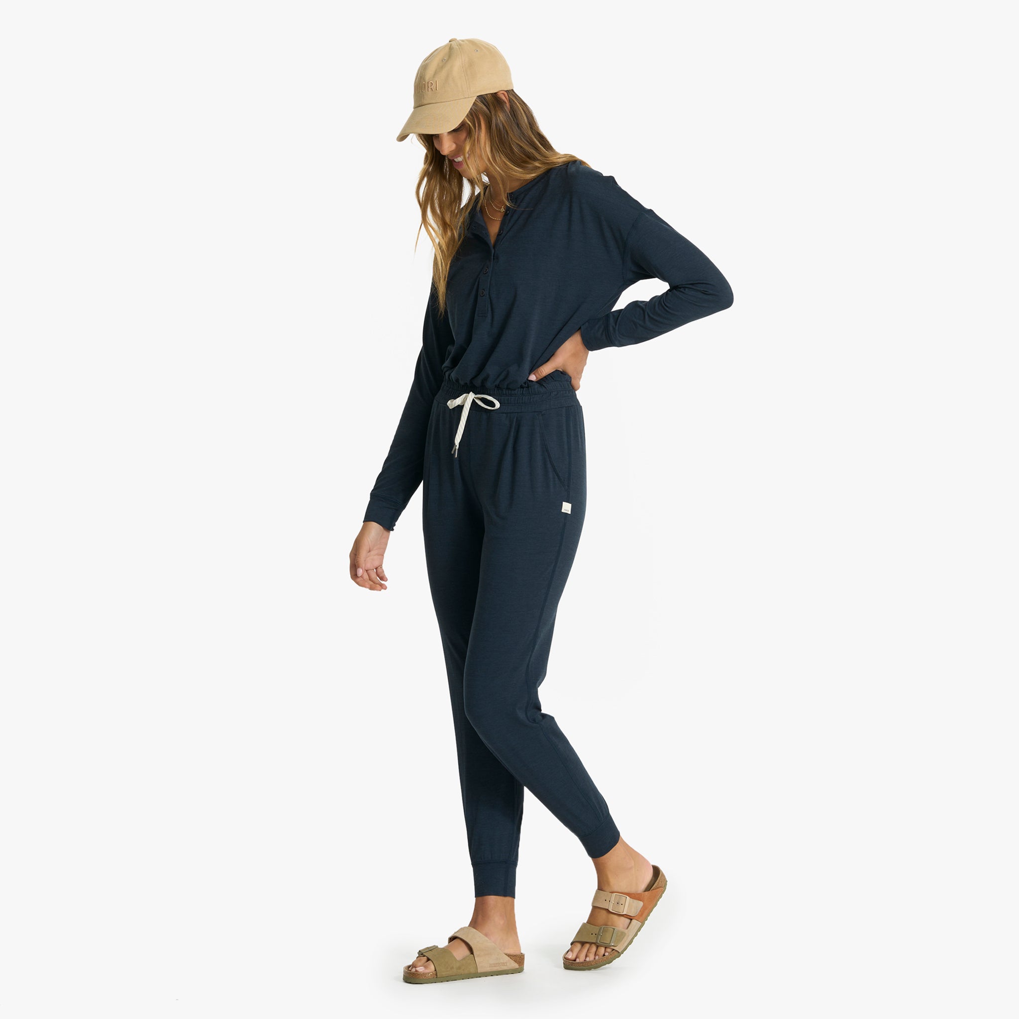 Lux Henley Jumpsuit | Ink Heather